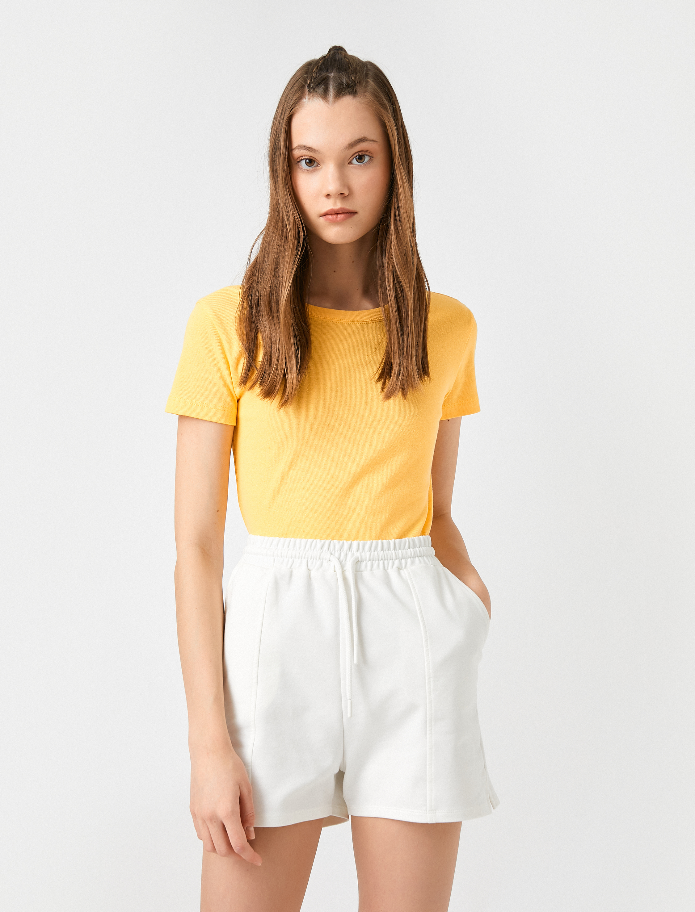   Tshirt Kısa Kollu Bisiklet Yaka Pamuklu