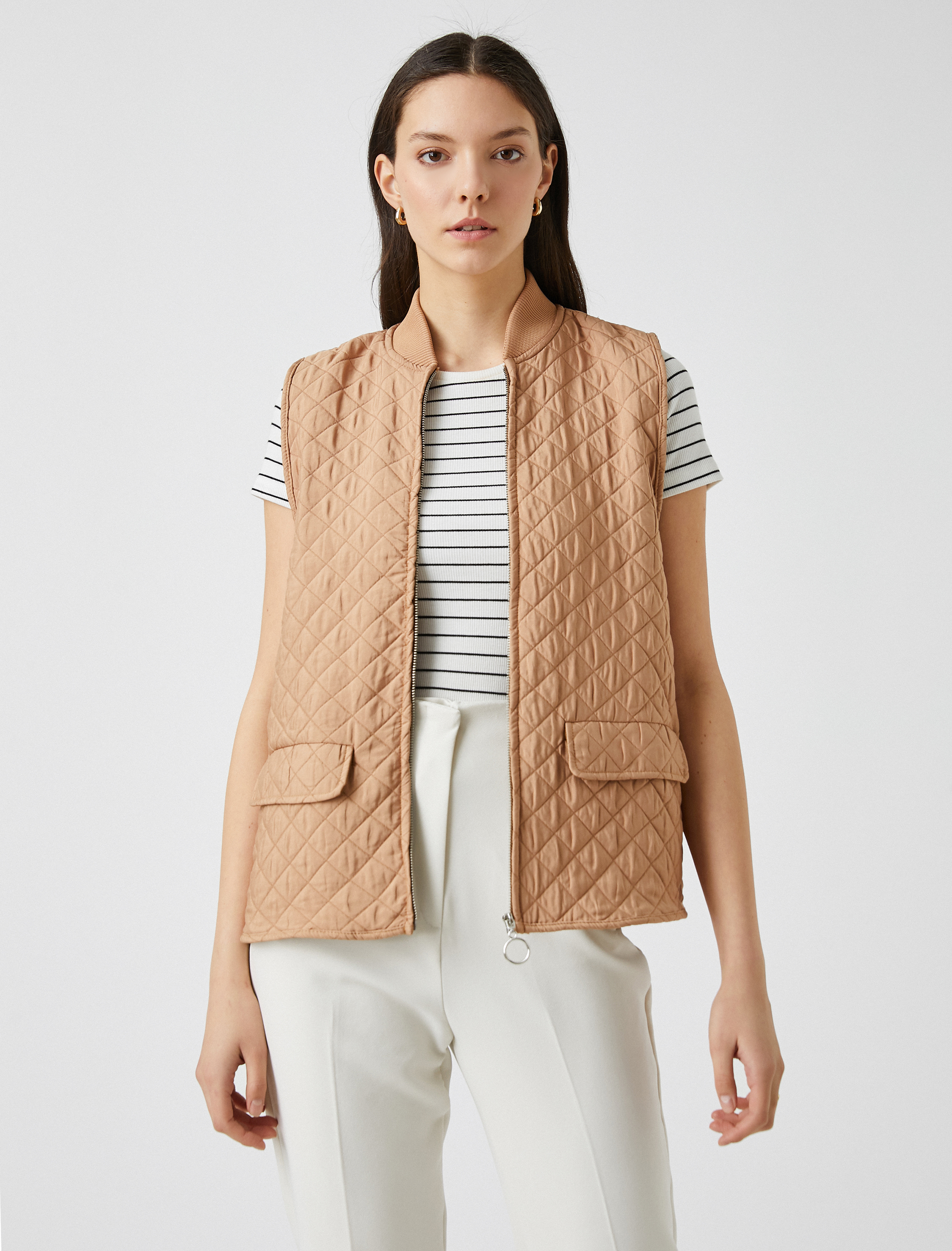   Fermuarlı Kapitone Yelek