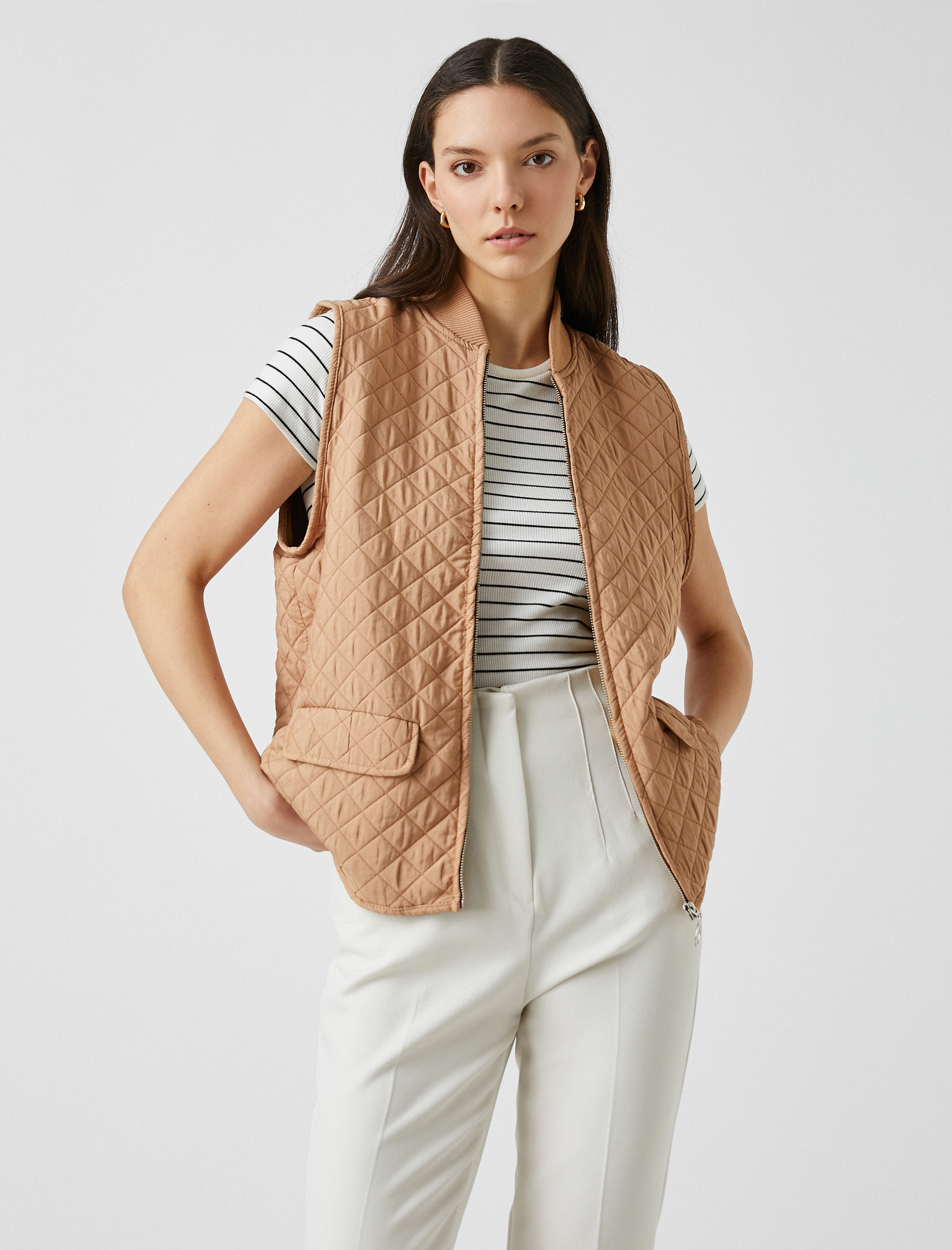   Fermuarlı Kapitone Yelek