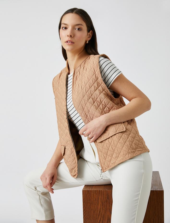  Fermuarlı Kapitone Yelek