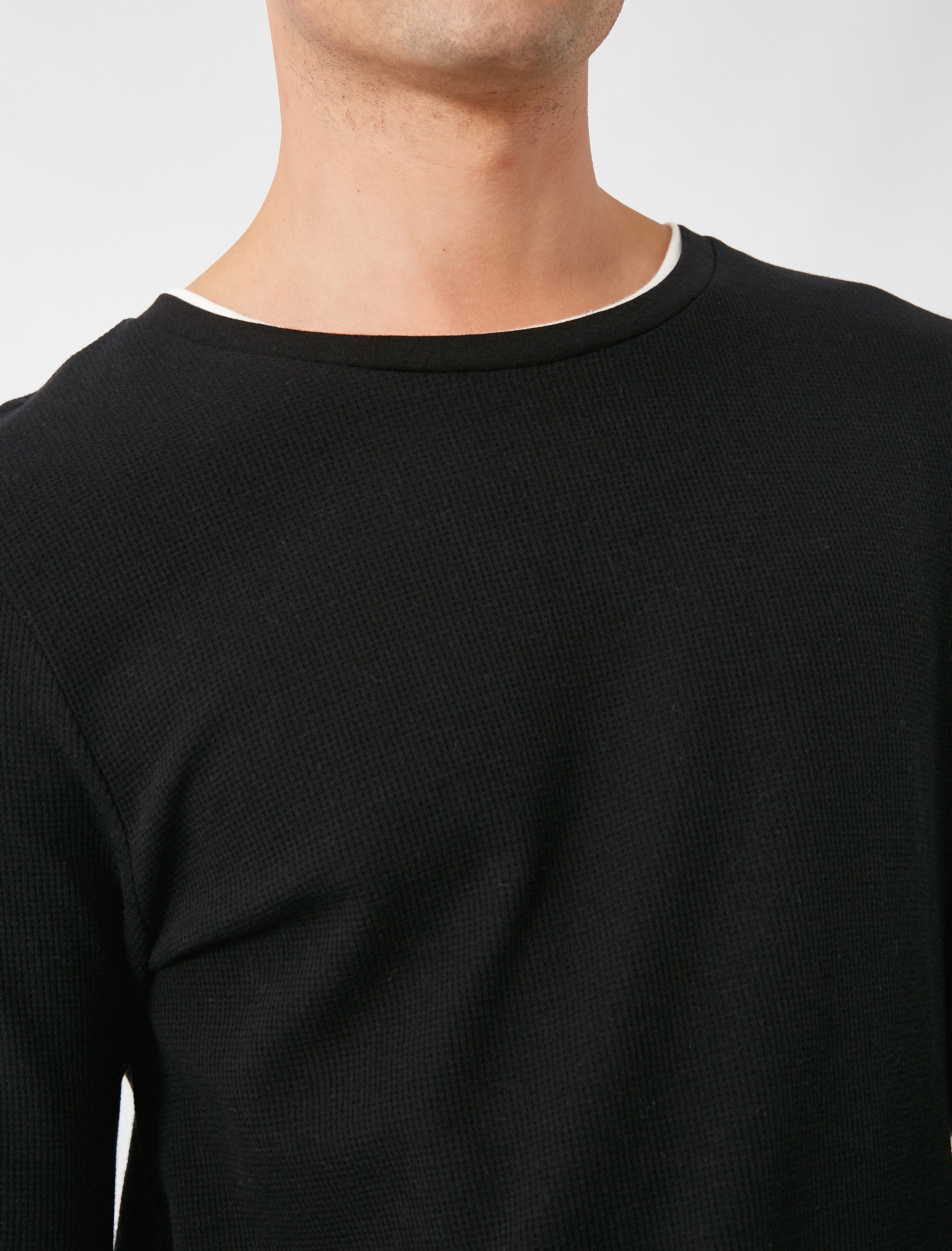   Pamuklu Basic Bisiklet Yaka Uzun Kollu Regular Fit Tişört