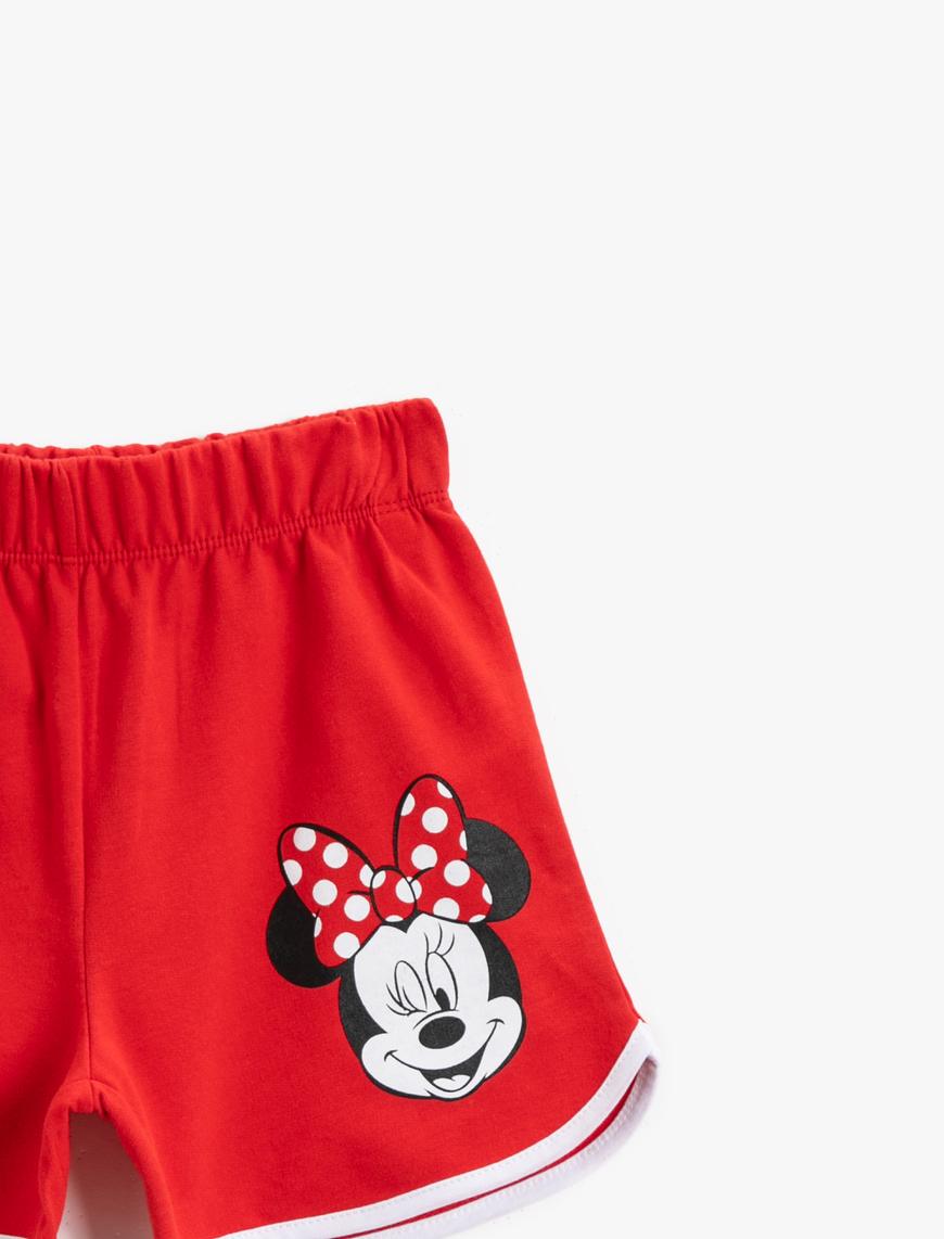  Kız Çocuk Minnie Mouse Şort Lisanslı Pamuklu