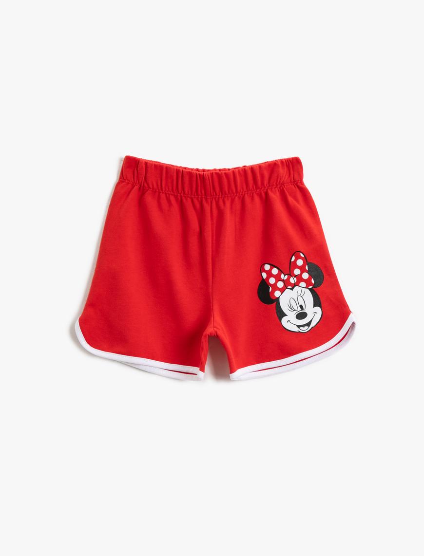  Kız Çocuk Minnie Mouse Şort Lisanslı Pamuklu