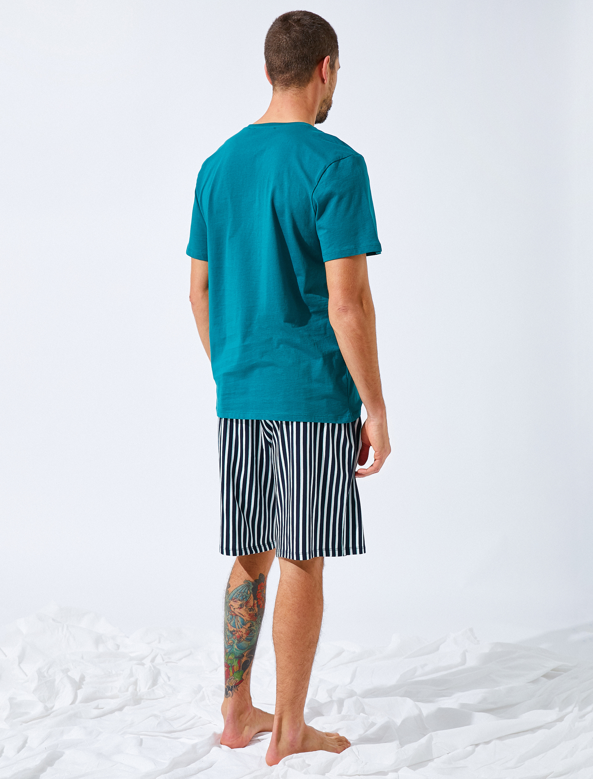 Pamuklu Pijama Set Slogan Baskılı