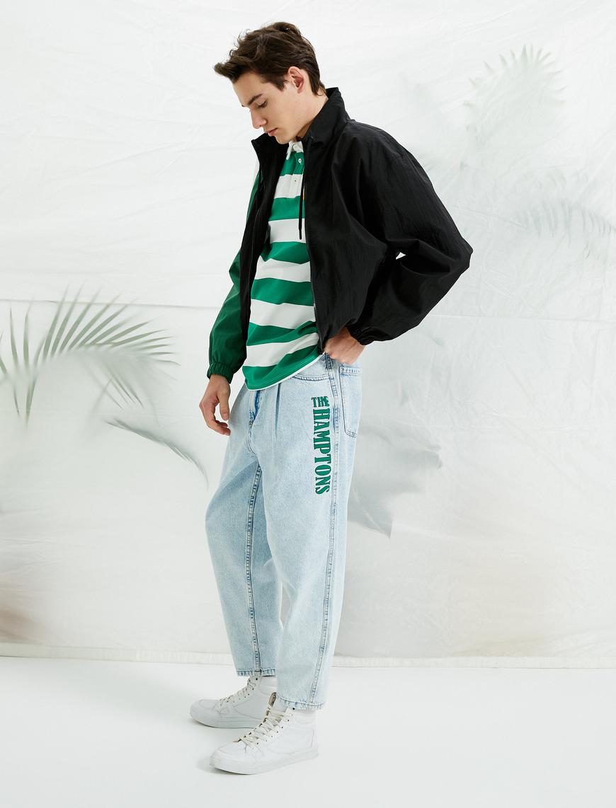   Baskılı Loose Fit Jean Pantolon - Steve Jean