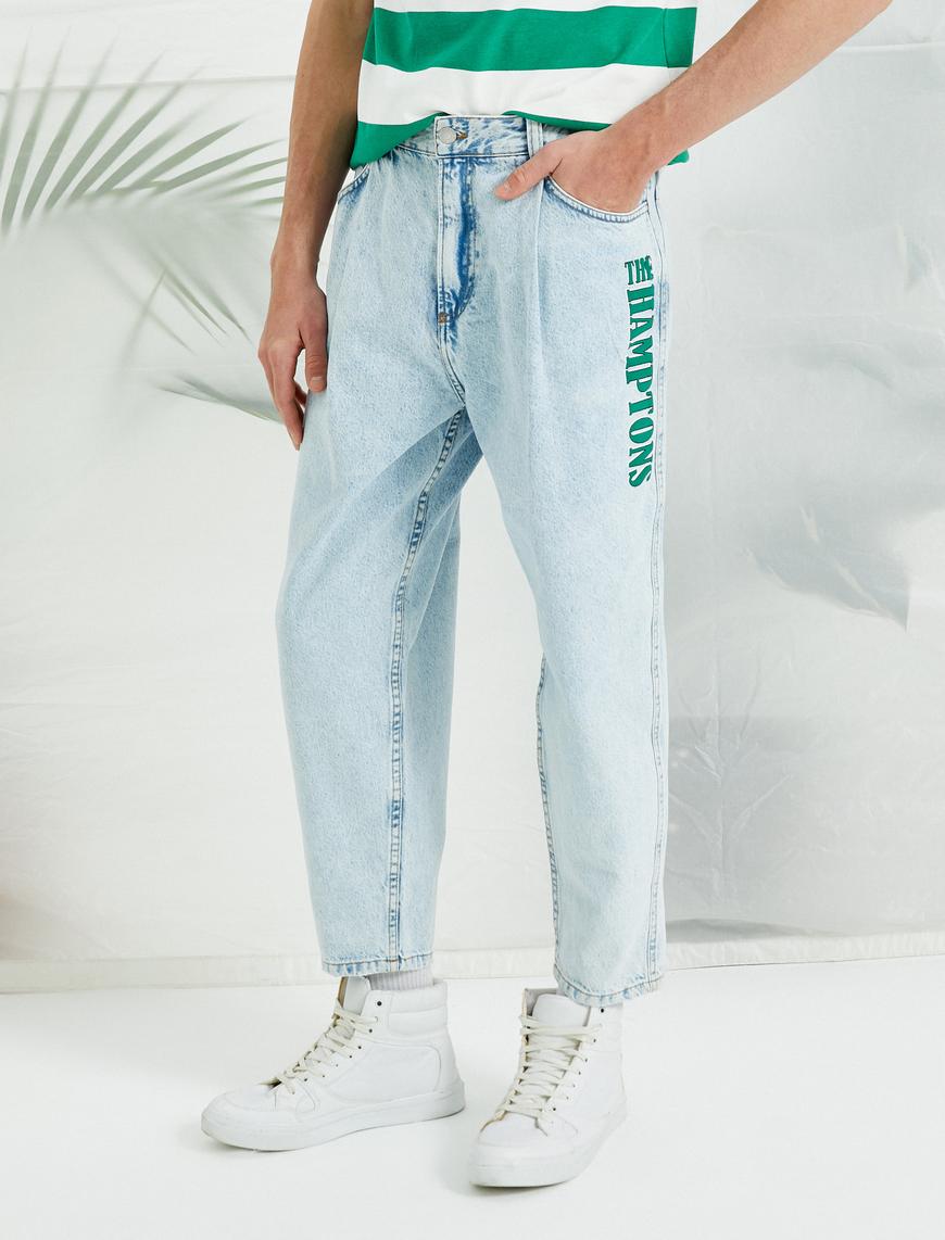   Baskılı Loose Fit Jean Pantolon - Steve Jean