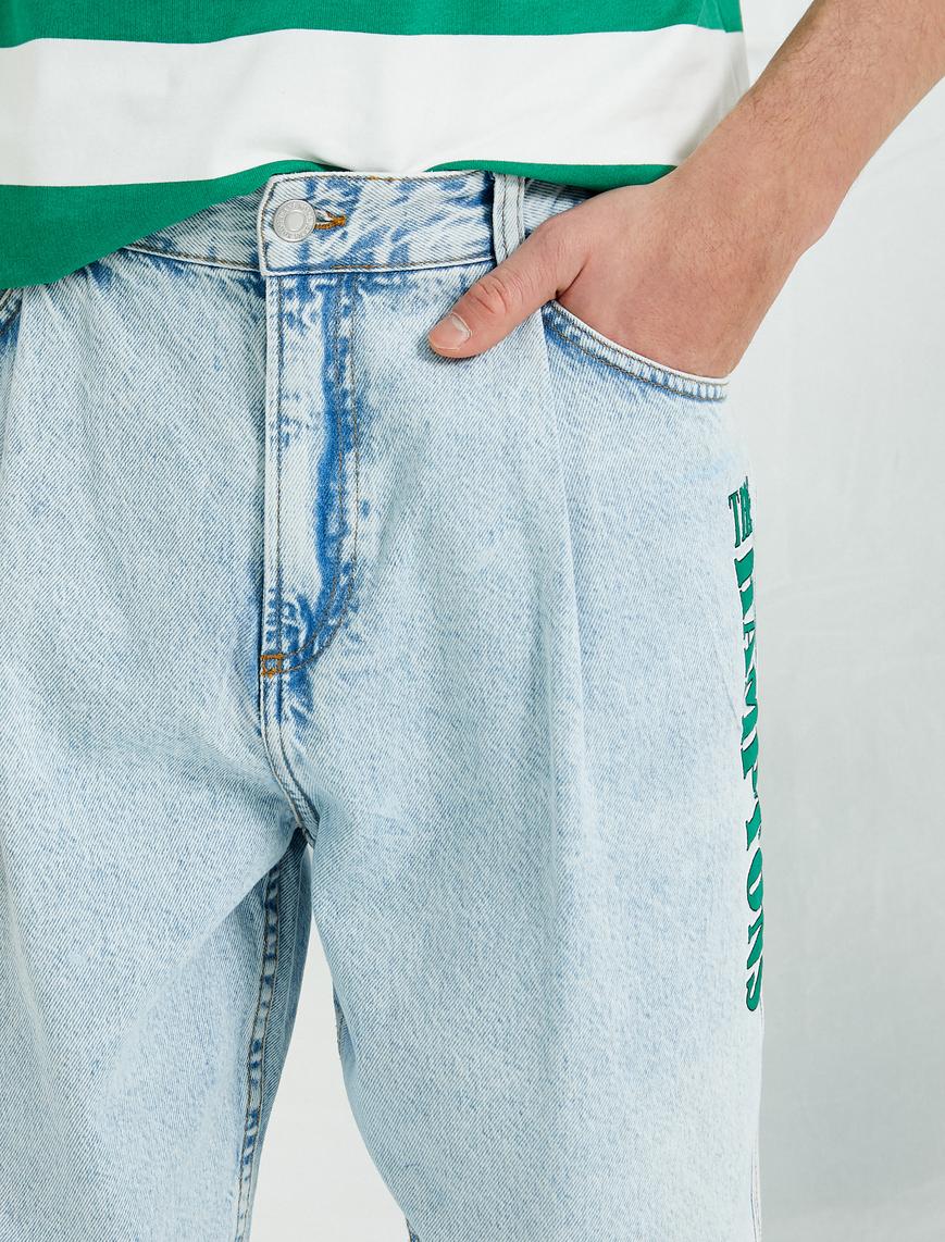   Baskılı Loose Fit Jean Pantolon - Steve Jean