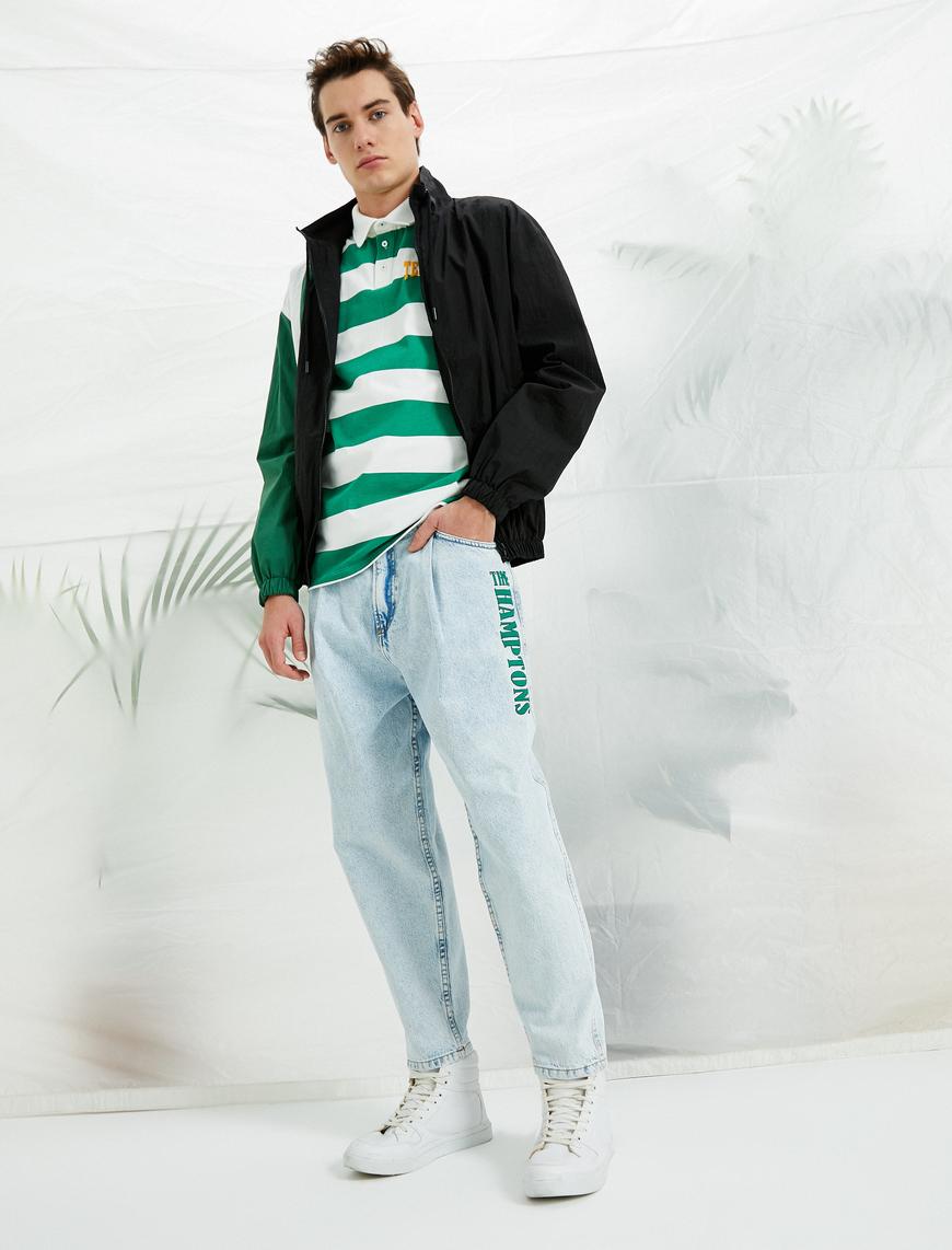   Baskılı Loose Fit Jean Pantolon - Steve Jean