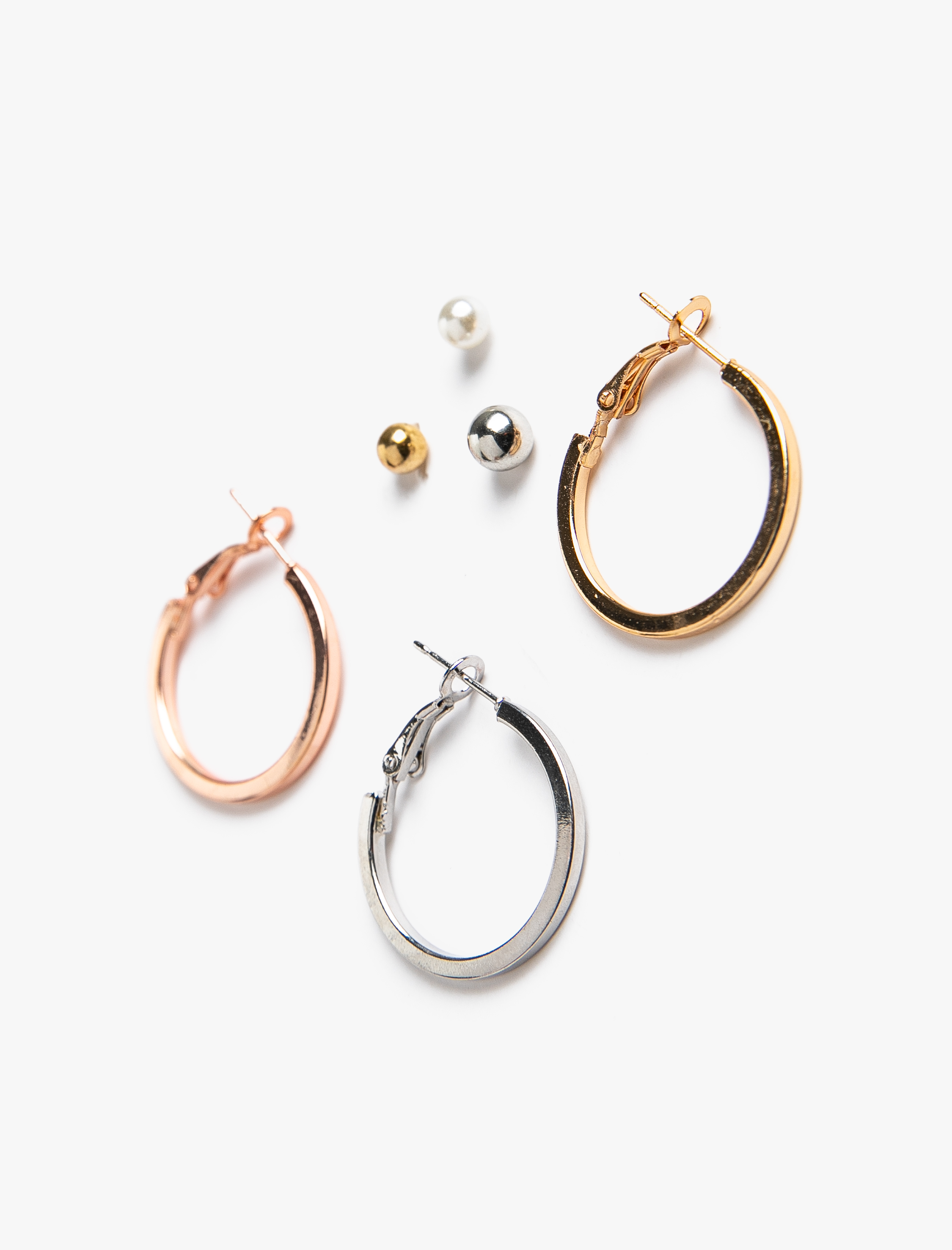  Kadın Top Küpe ve Halka Küpe Seti 6'lı