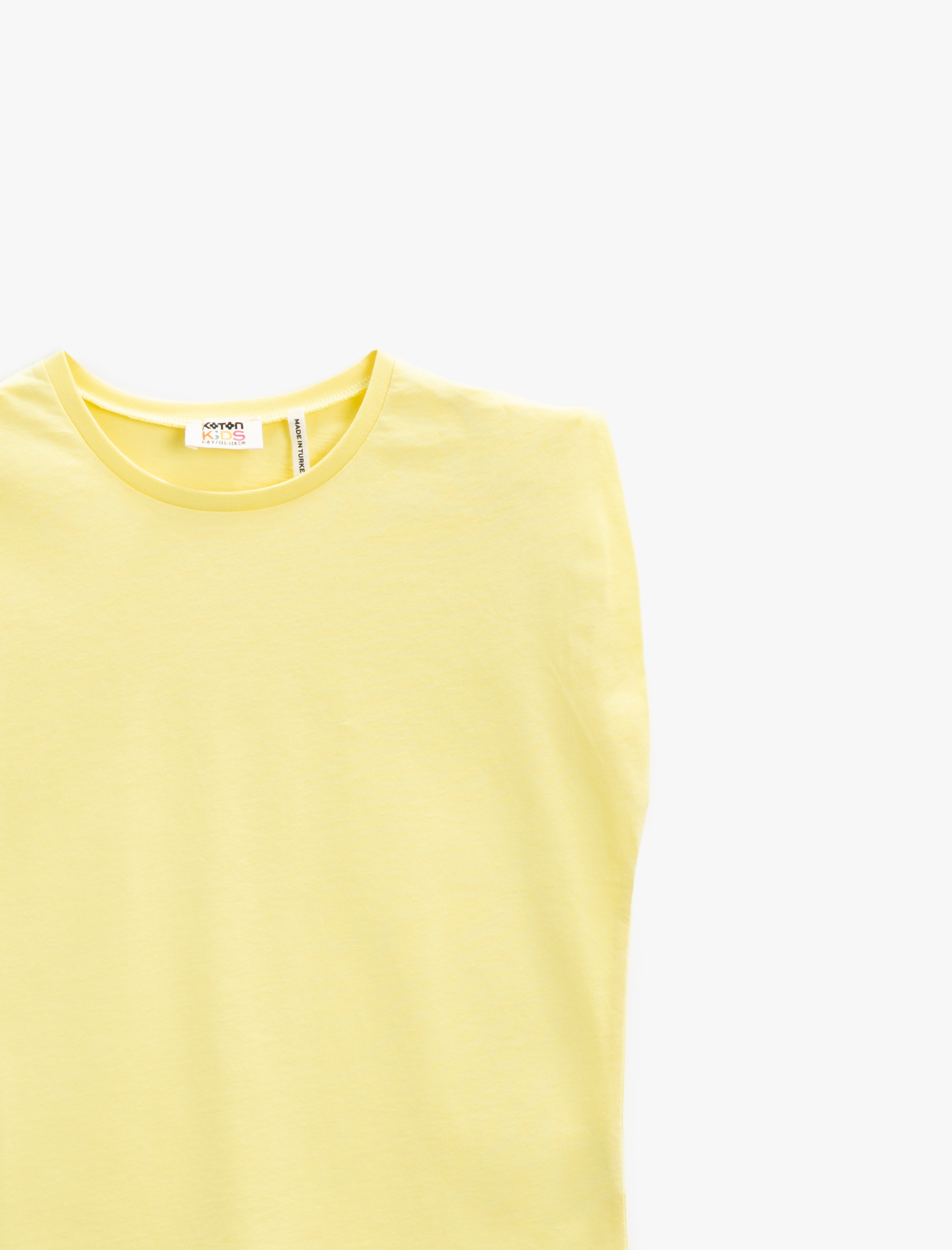  Kız Çocuk Bisiklet Yaka Tişört Pamuklu Basic