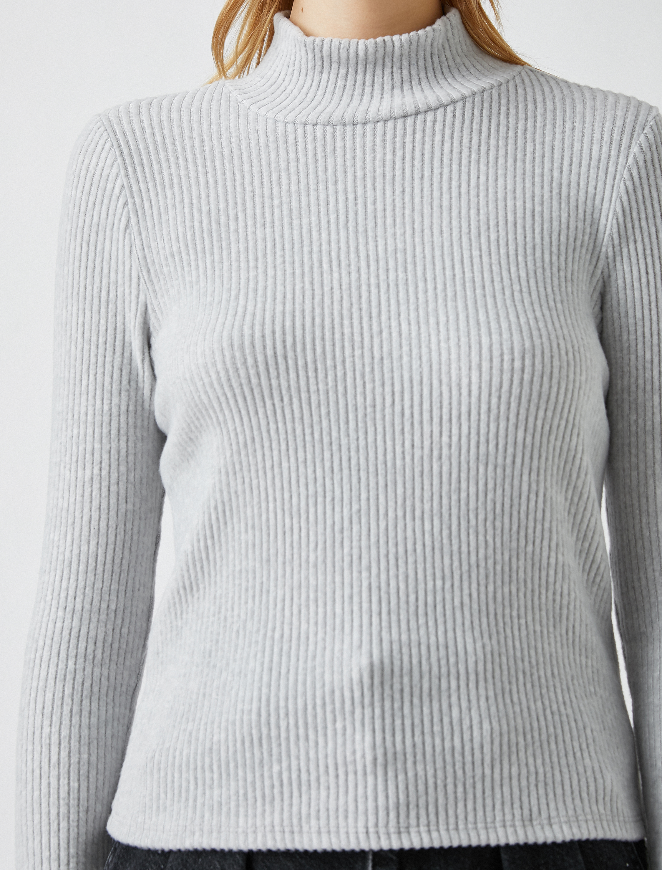   Uzun Kollu Tişört Balıkçı Yaka Fitilli