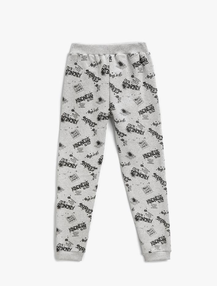 Erkek Çocuk Baskılı Jogger Eşofman Altı  Elastik Bel Bantlı