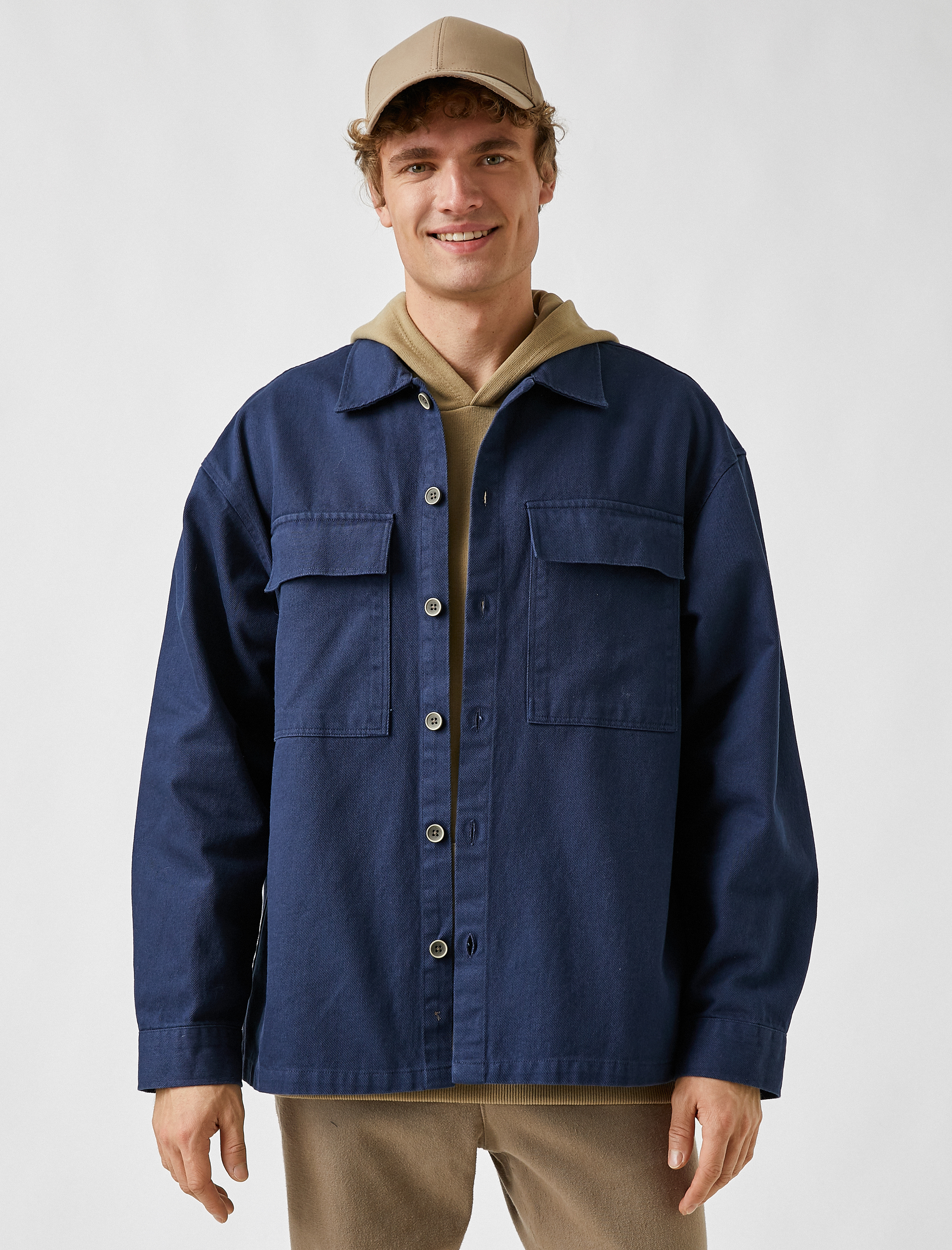   Kışlık Gömlek Cep Detaylı Klasik Yaka Düğmeli