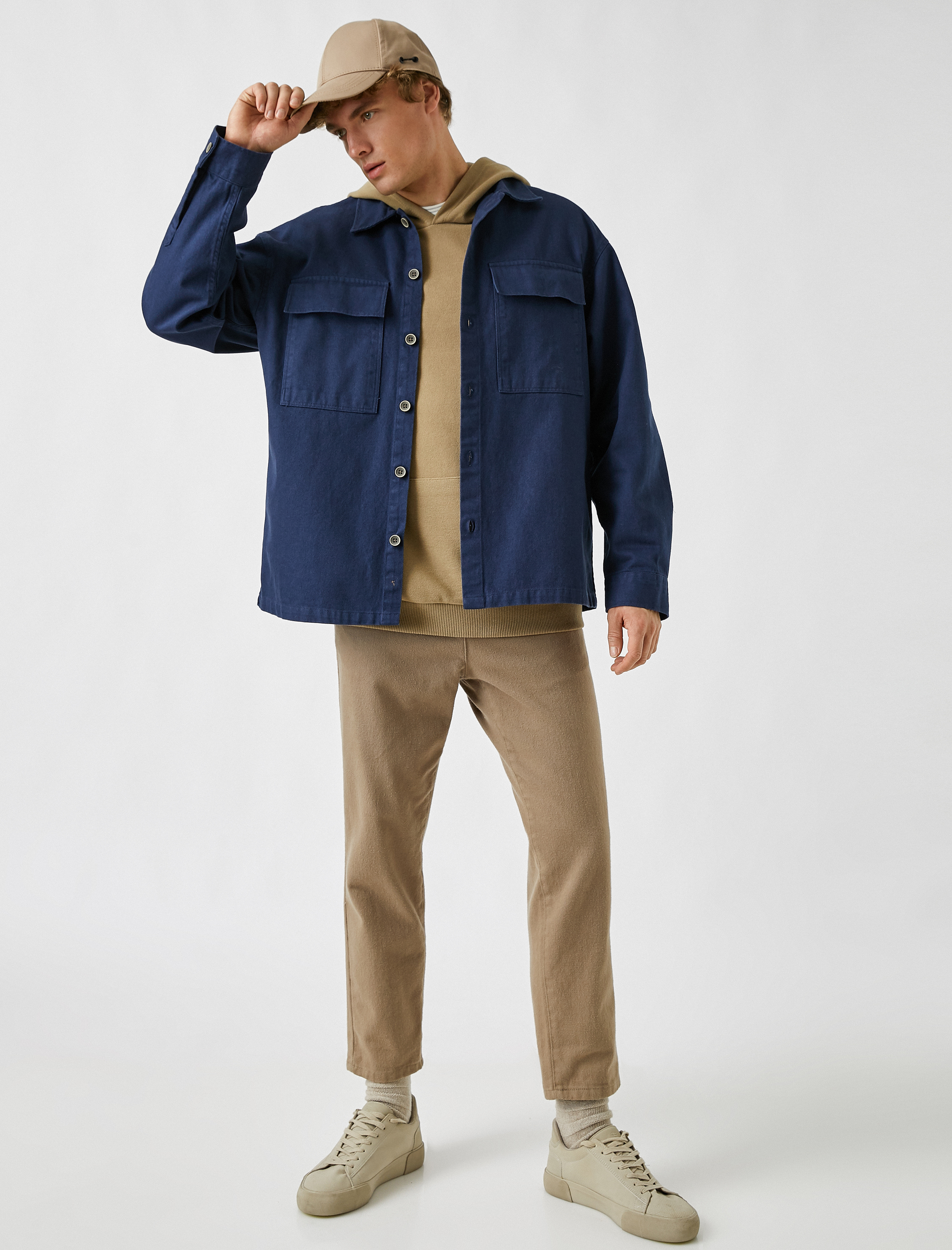   Kışlık Gömlek Cep Detaylı Klasik Yaka Düğmeli