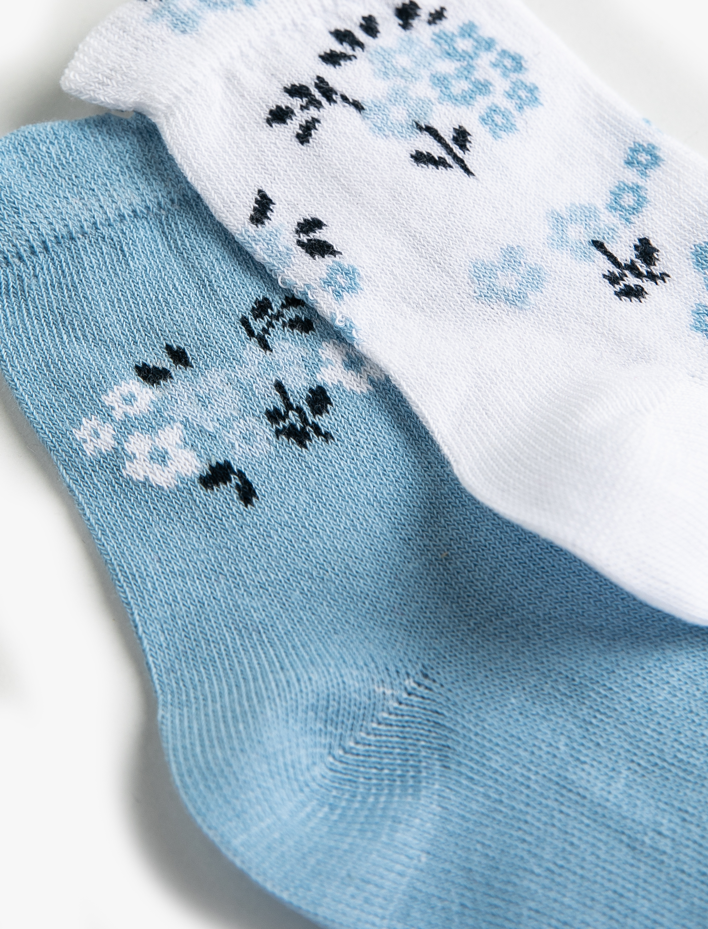  Kız Bebek 2'li Desenli Çorap Seti