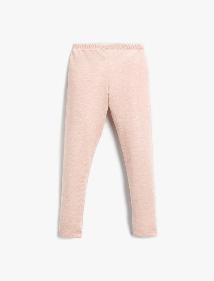 Kız Çocuk Simli Uzun Tayt