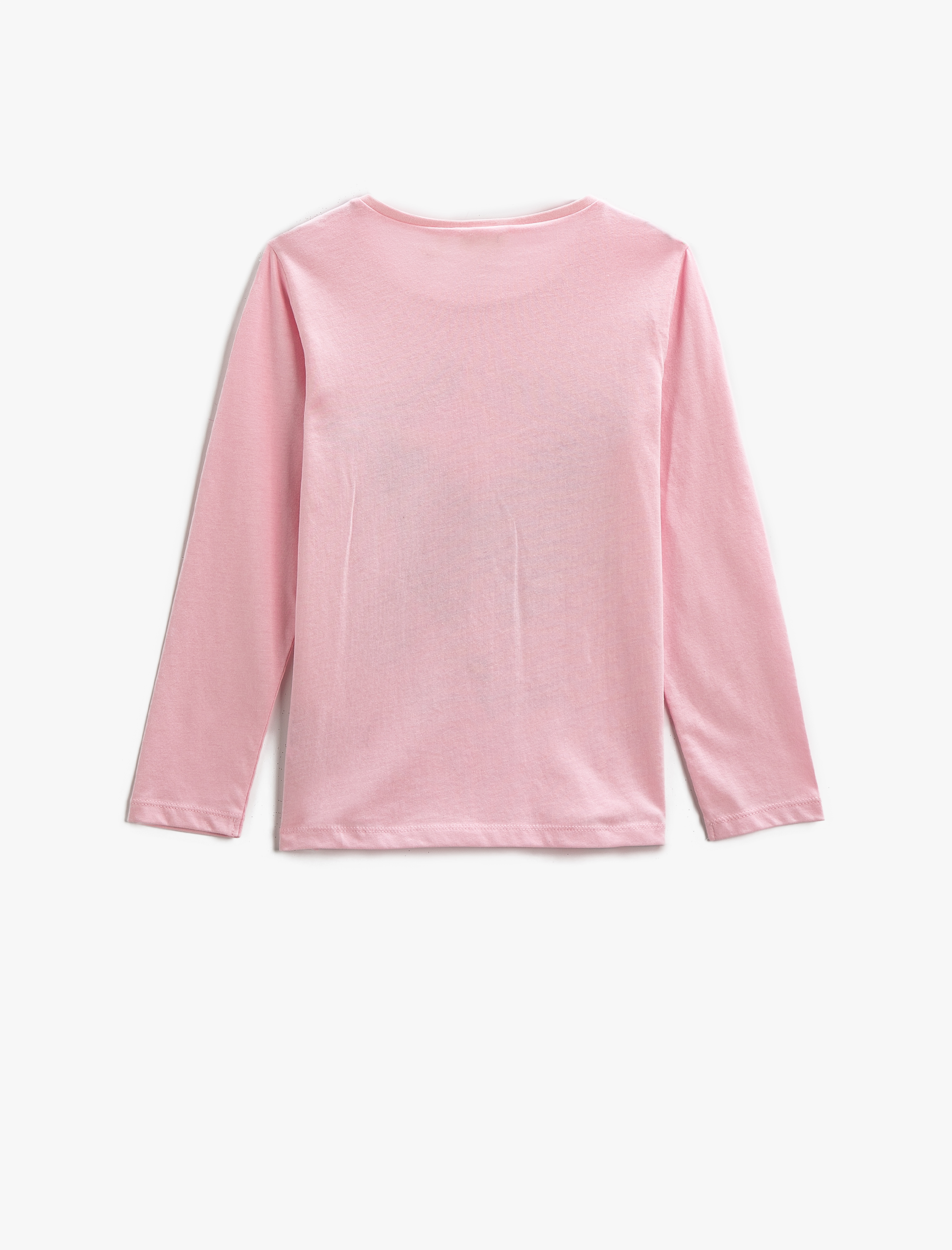  Kız Çocuk Uzun Kollu Tişört Baskılı Bisiklet Yaka Pamuklu