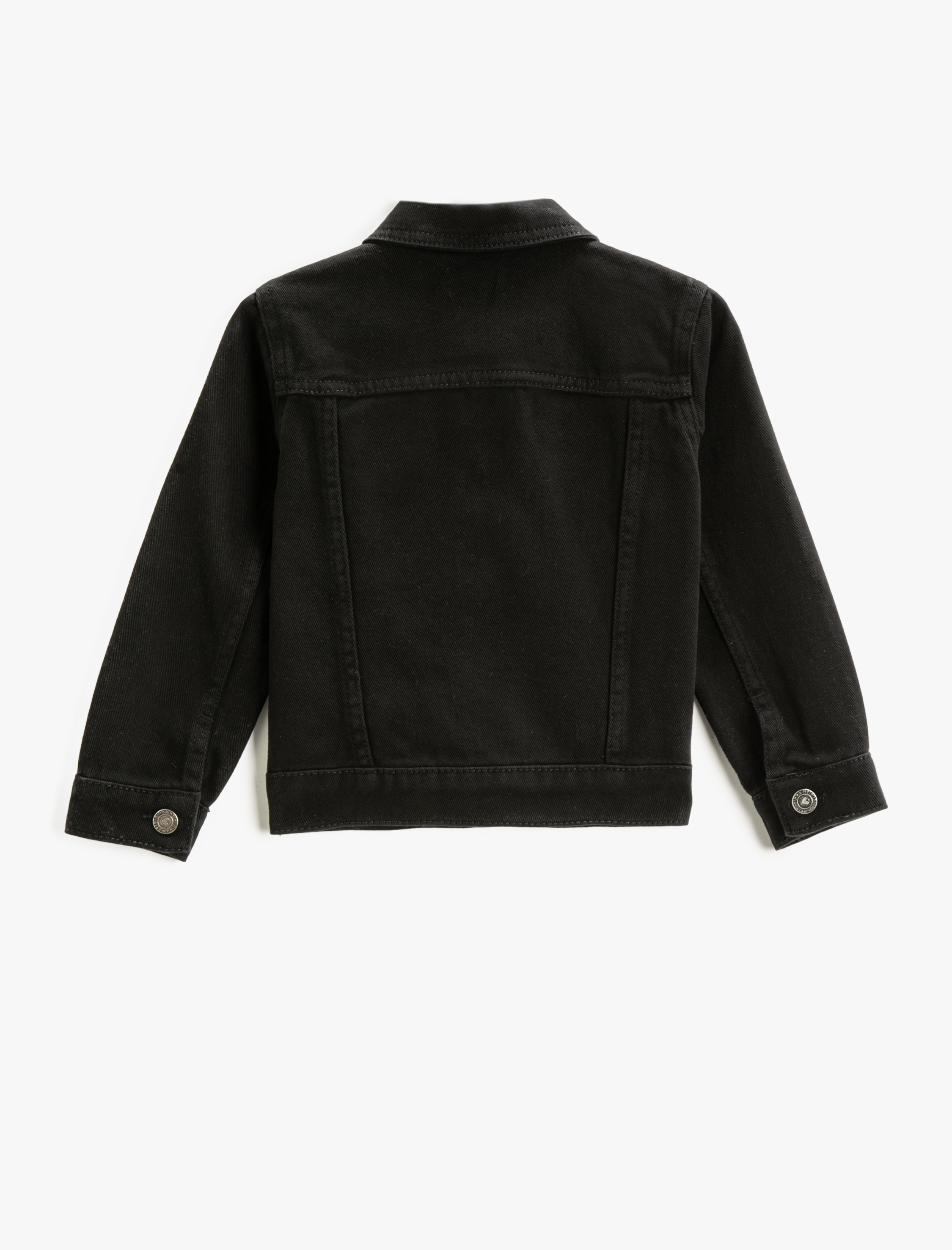  Kız Çocuk Basic Kot Ceket Önü Düğmeli Cepli Pamuklu