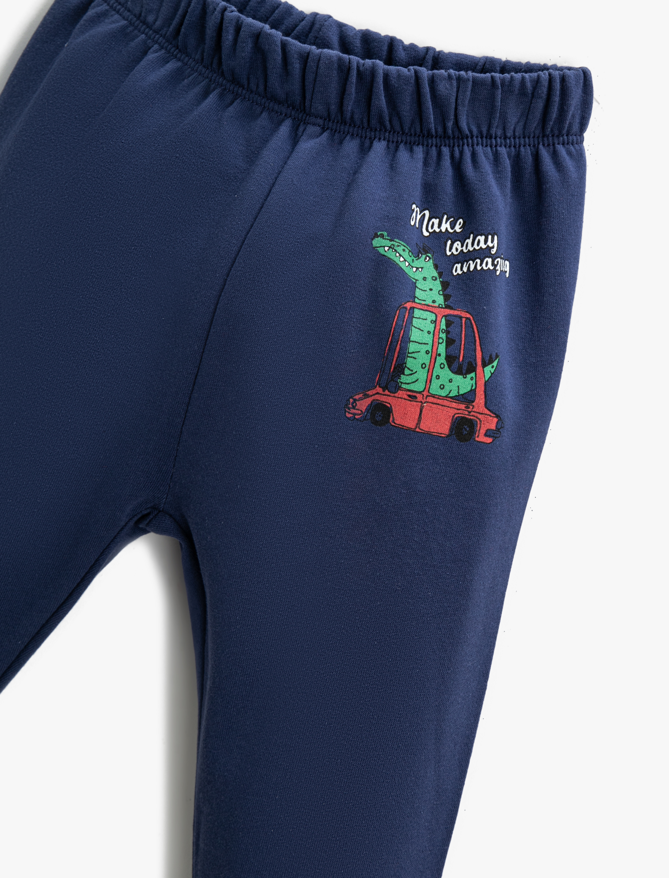  Erkek Bebek Baskılı Jogger Eşofman Altı Beli ve Paçaları Lastikli