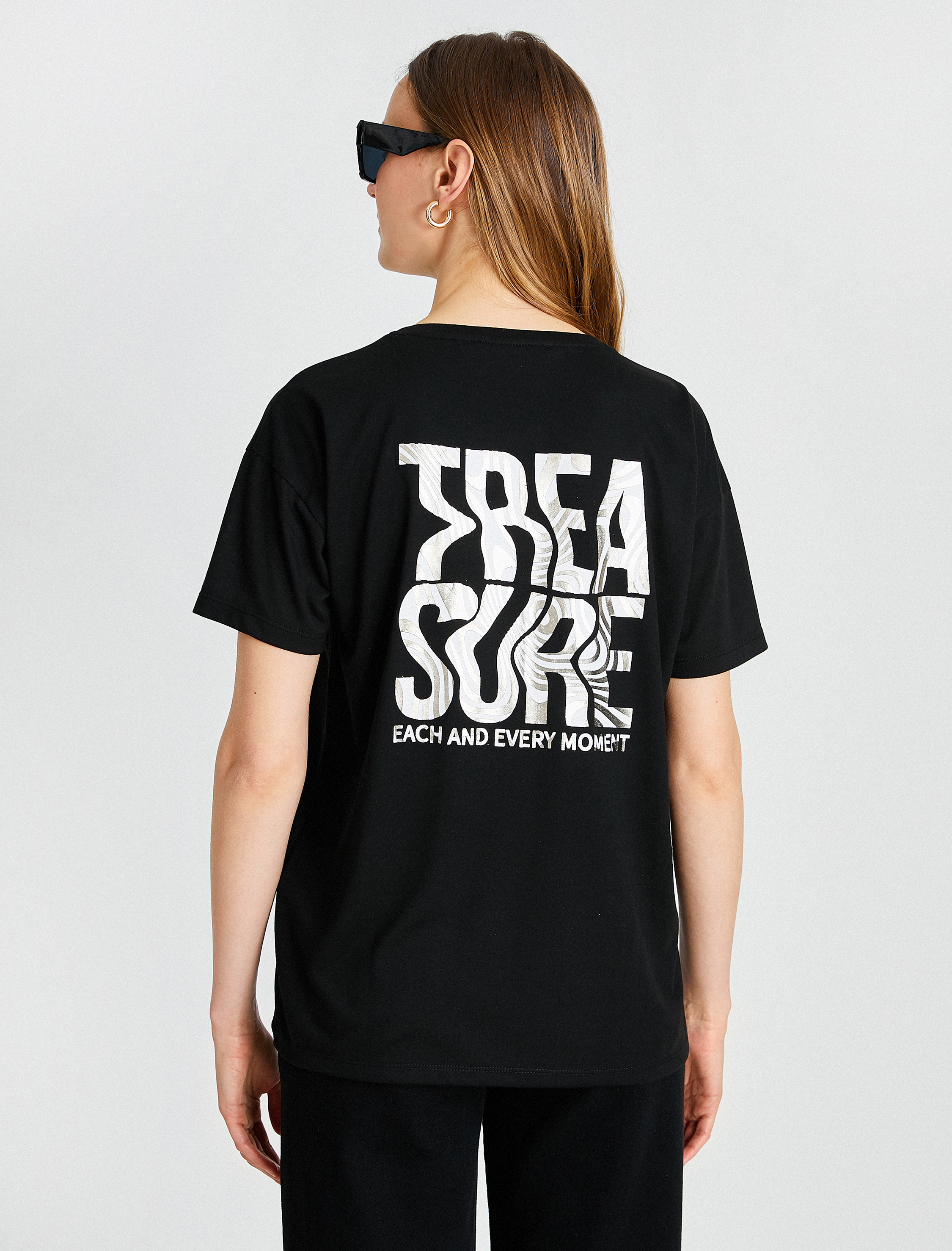   Minimal Baskılı Tişört Kısa Kollu