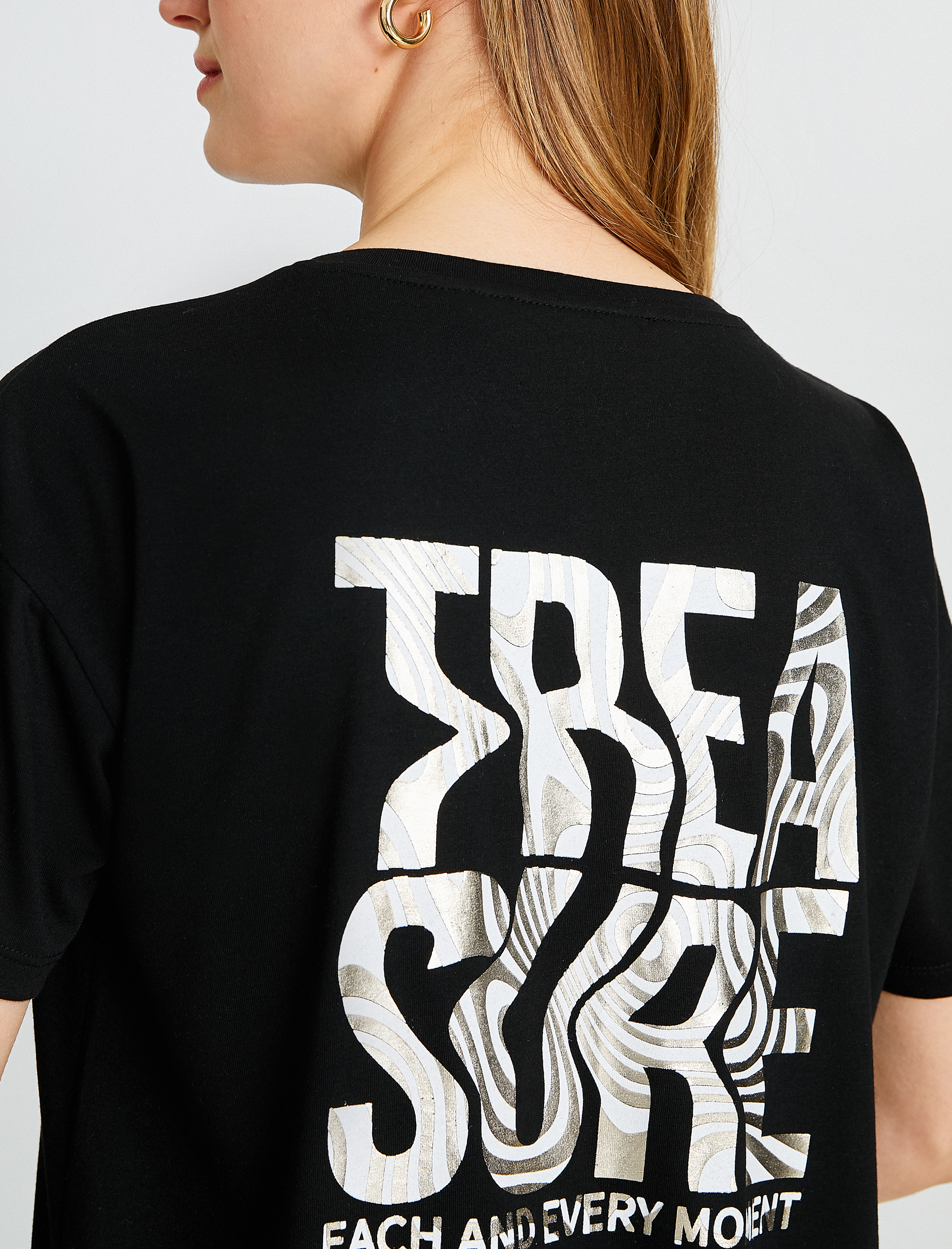   Minimal Baskılı Tişört Kısa Kollu