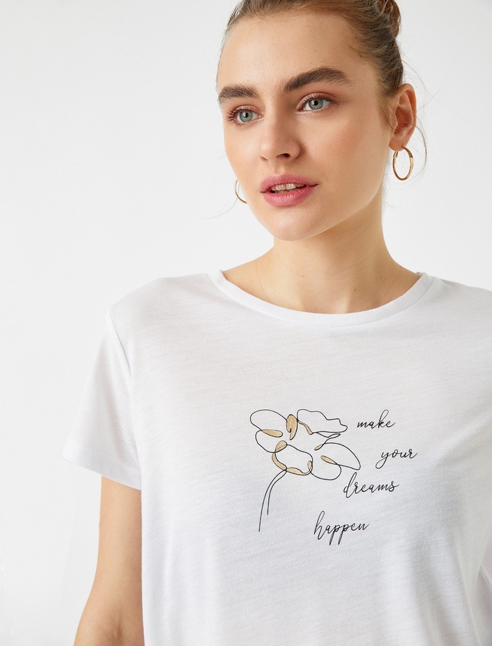  Yazılı Baskılı Tişört