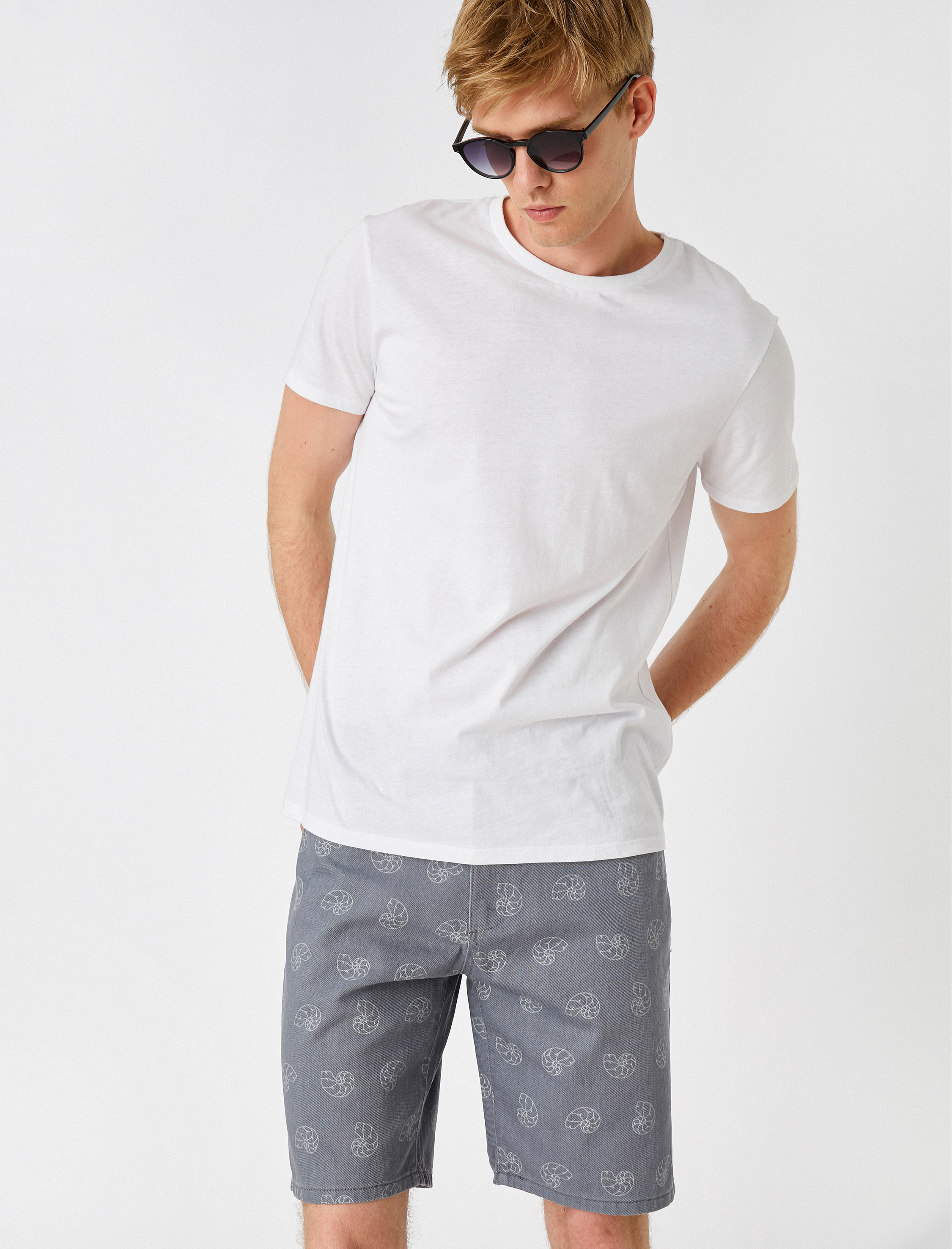   Pamuklu Baskılı Şort