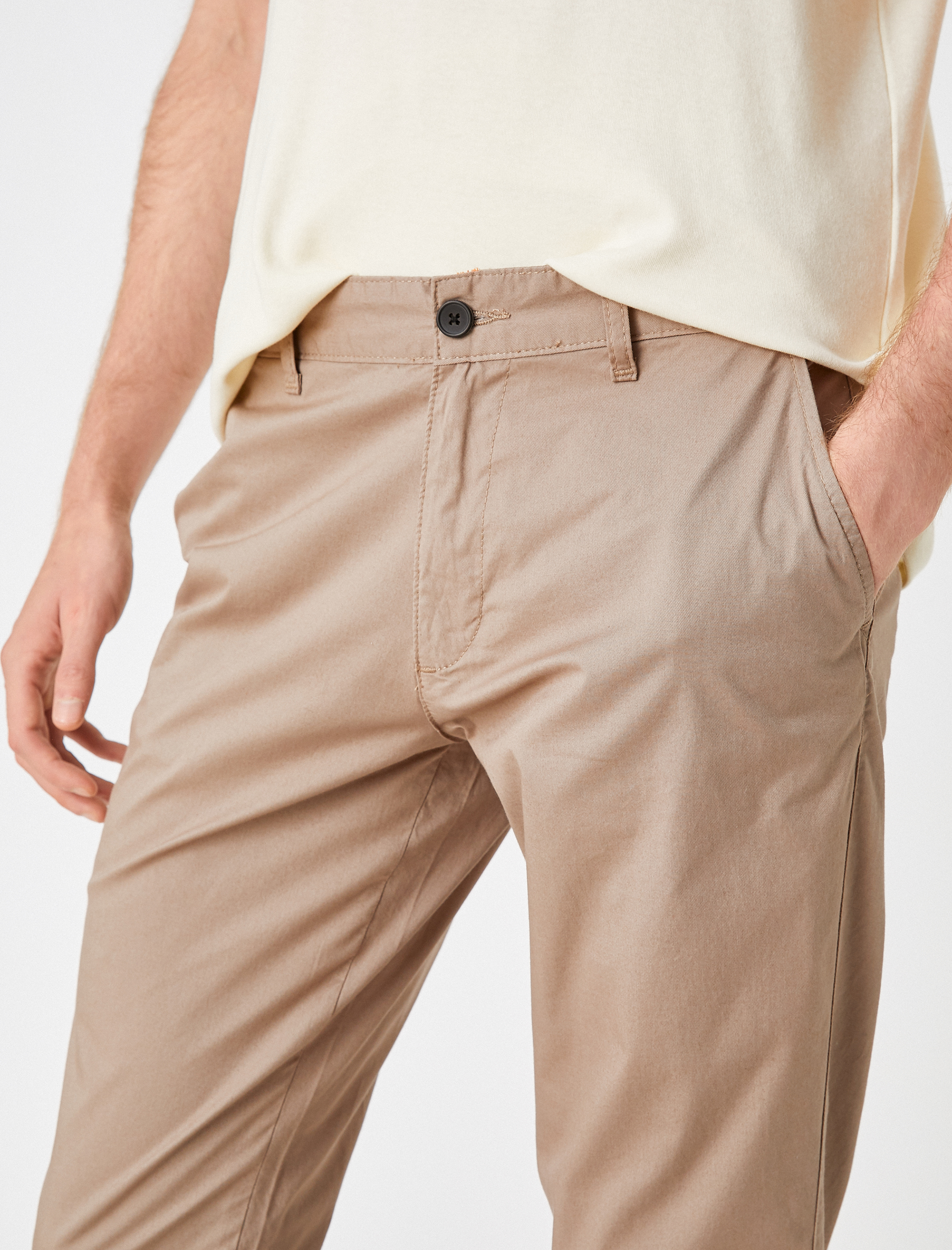 Basic Chino Pantolon Düğmeli