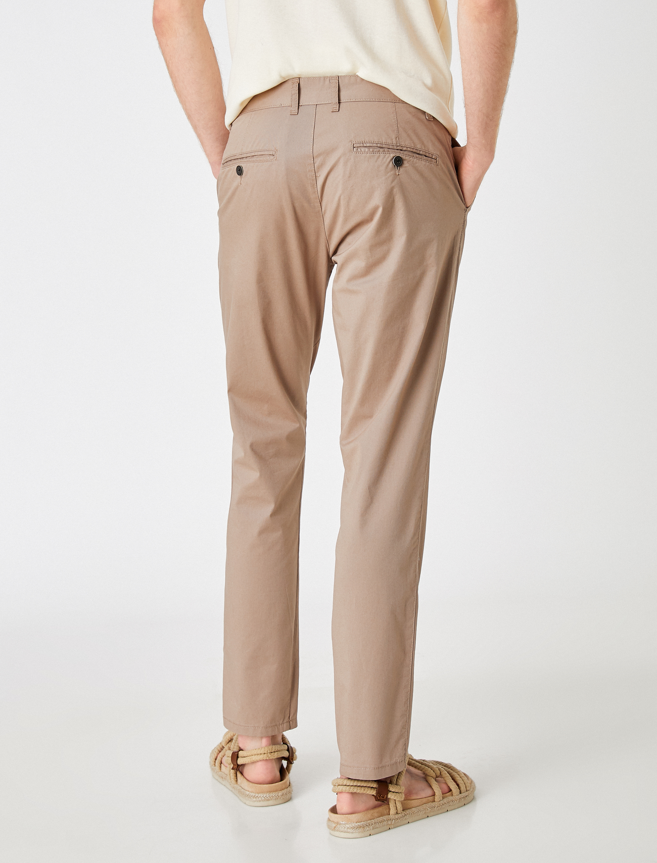 Basic Chino Pantolon Düğmeli