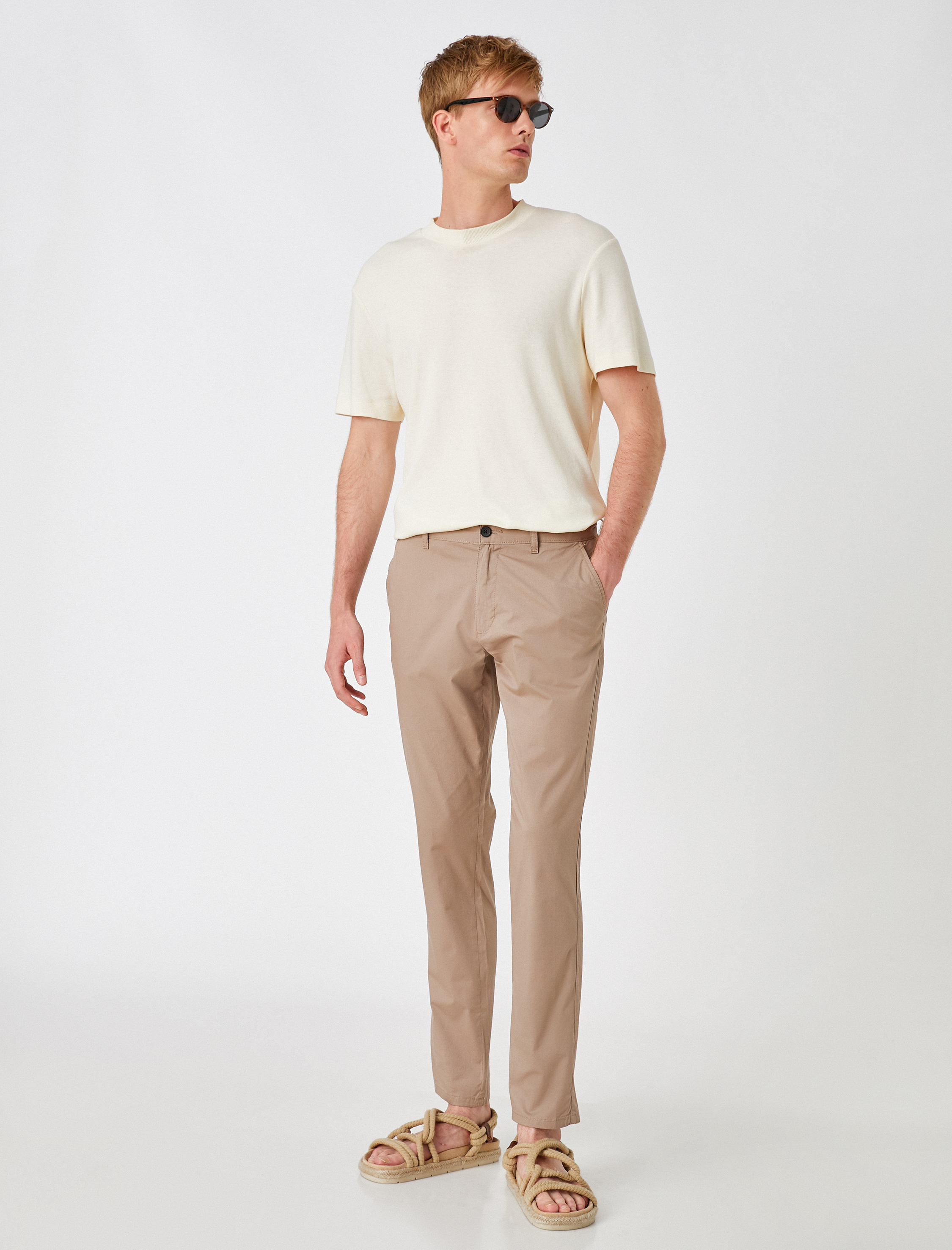 Basic Chino Pantolon Düğmeli