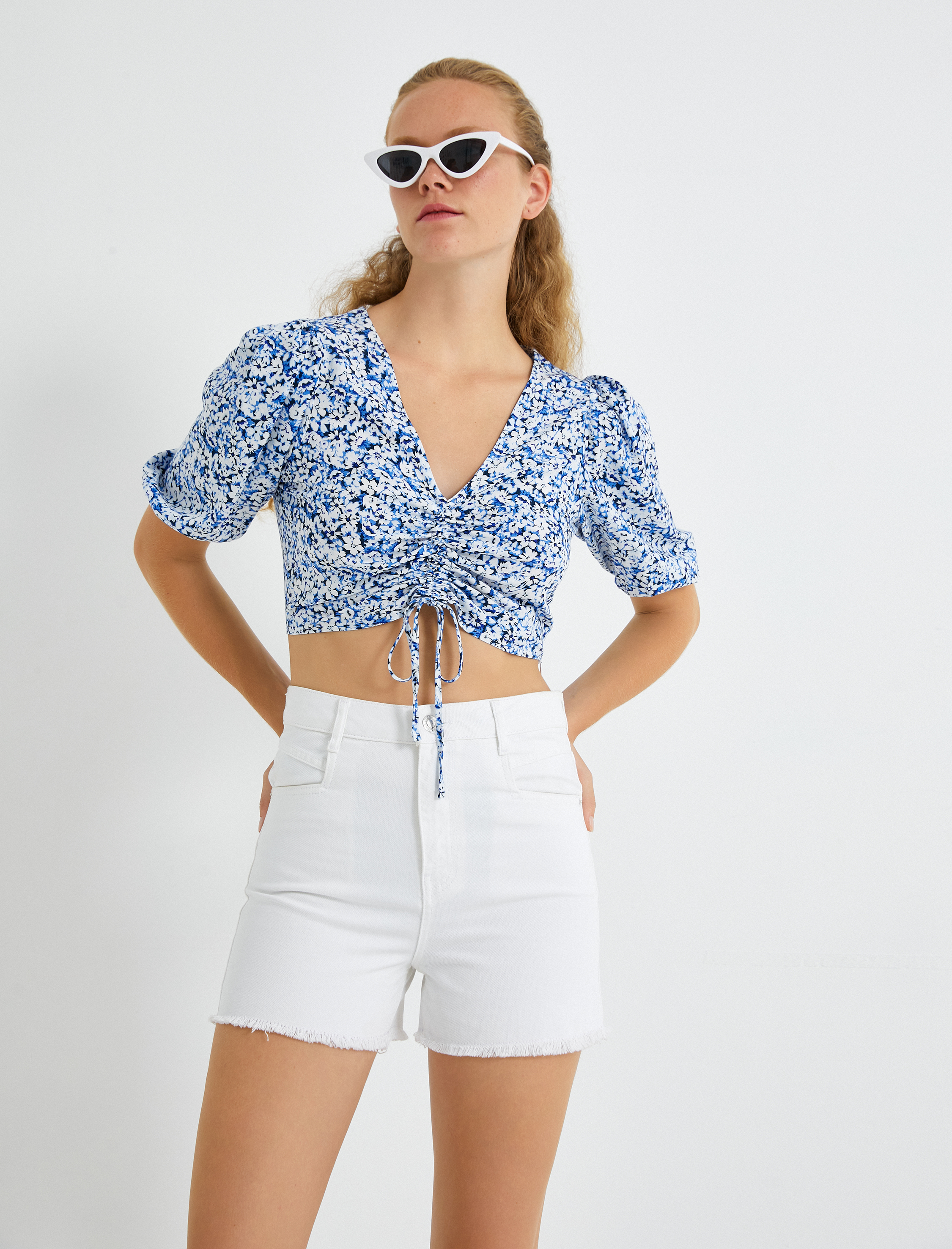   Büzgülü Crop Bluz