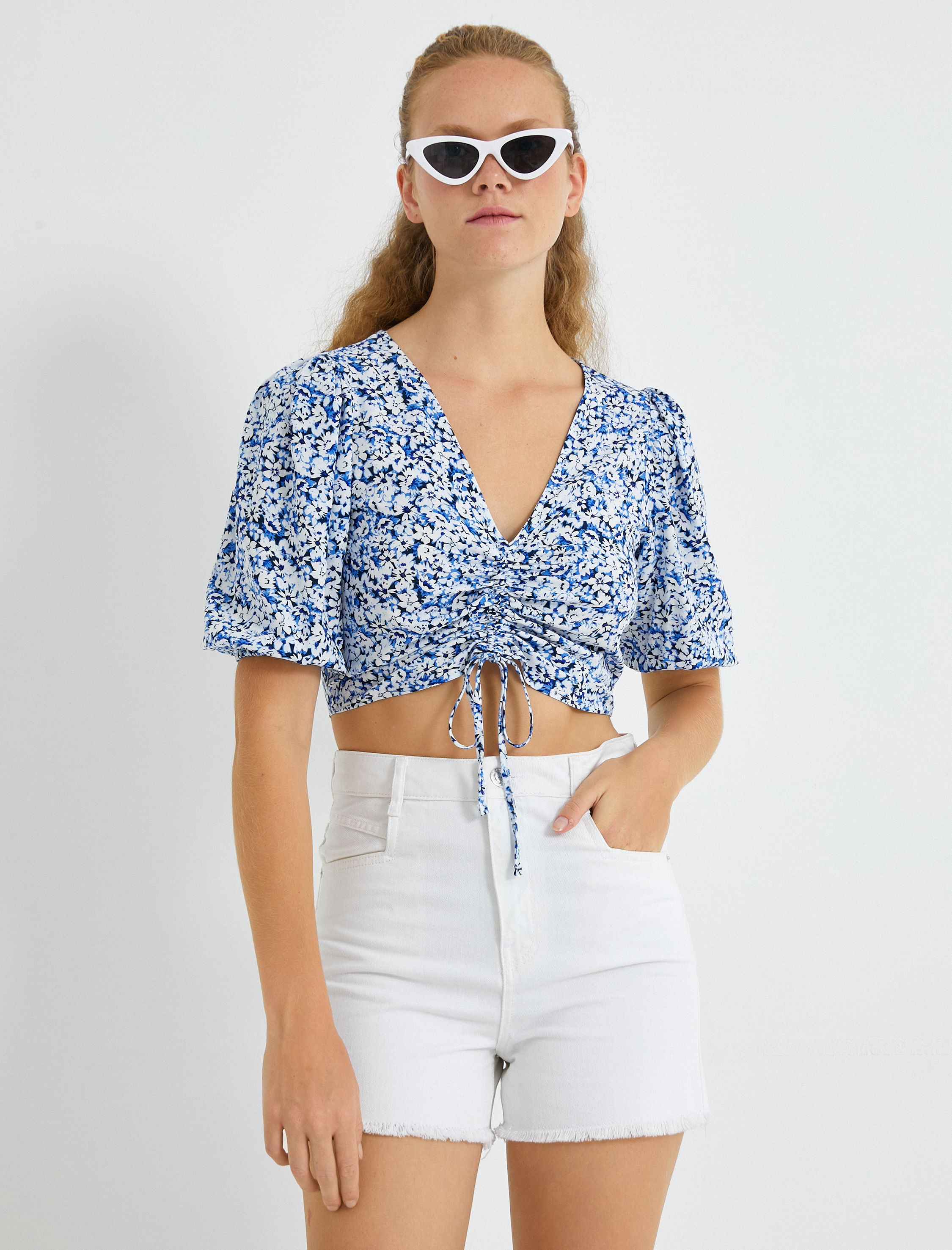   Büzgülü Crop Bluz