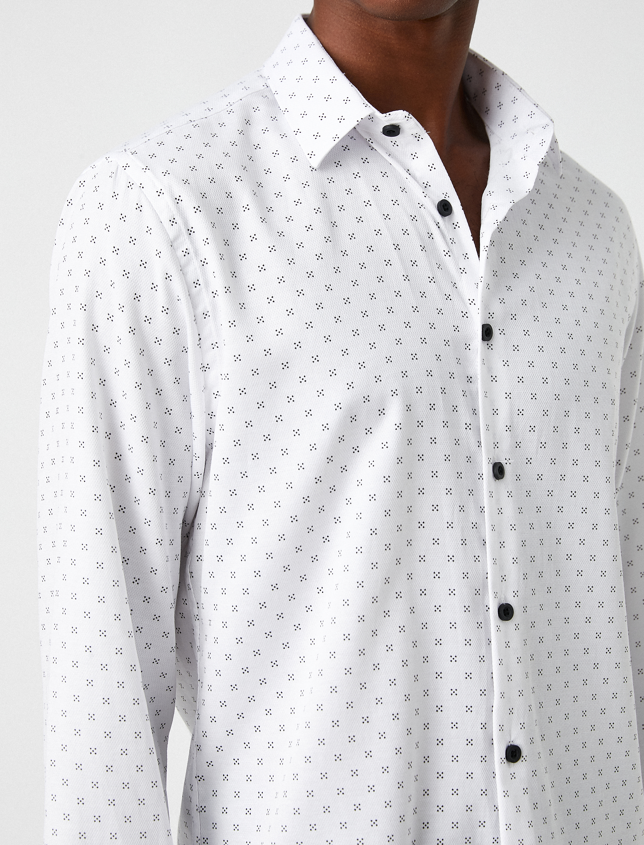   Mikro Desenli Gömlek Non Iron