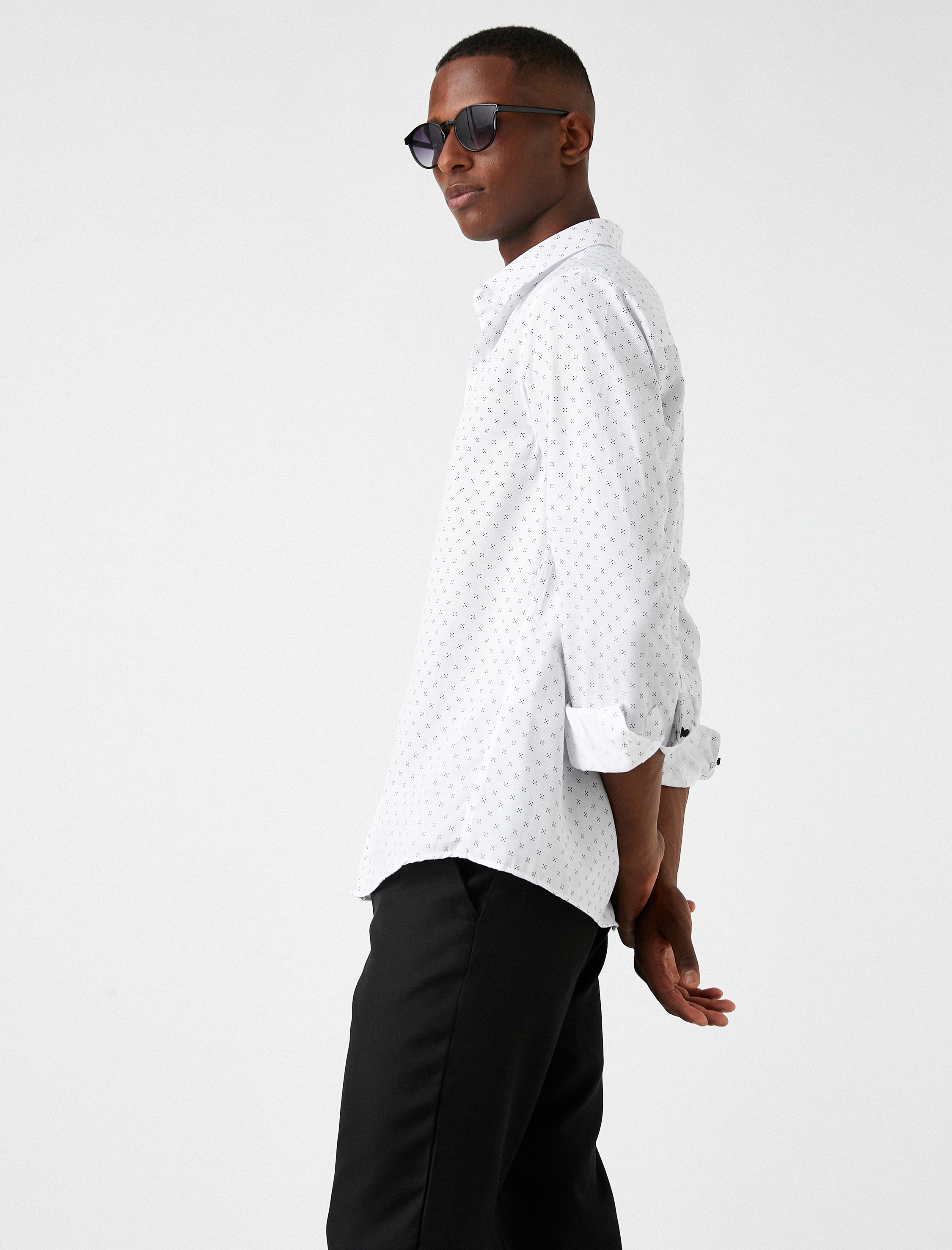   Mikro Desenli Gömlek Non Iron