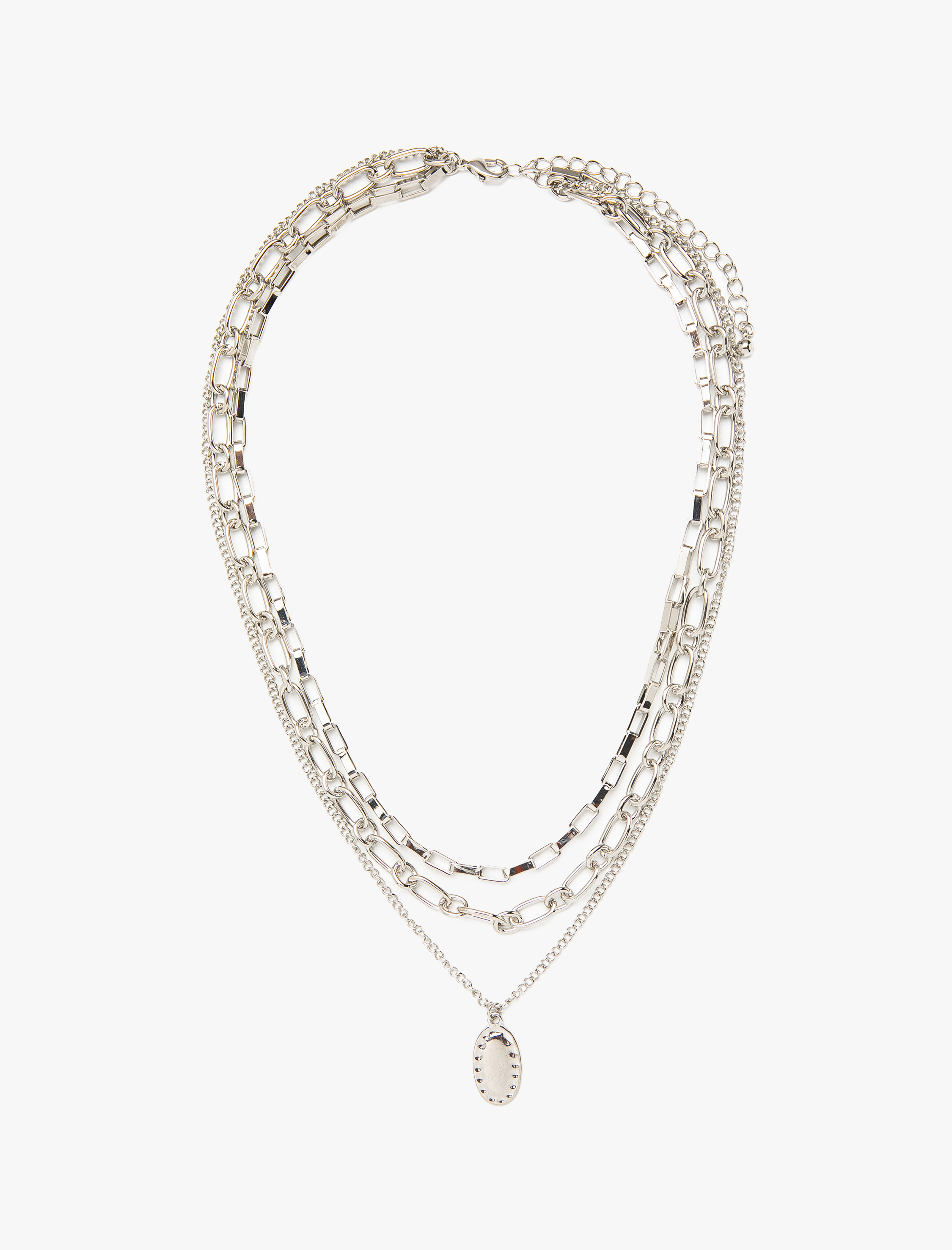  Kadın Üç Sıralı Zincir Çelik Kolye