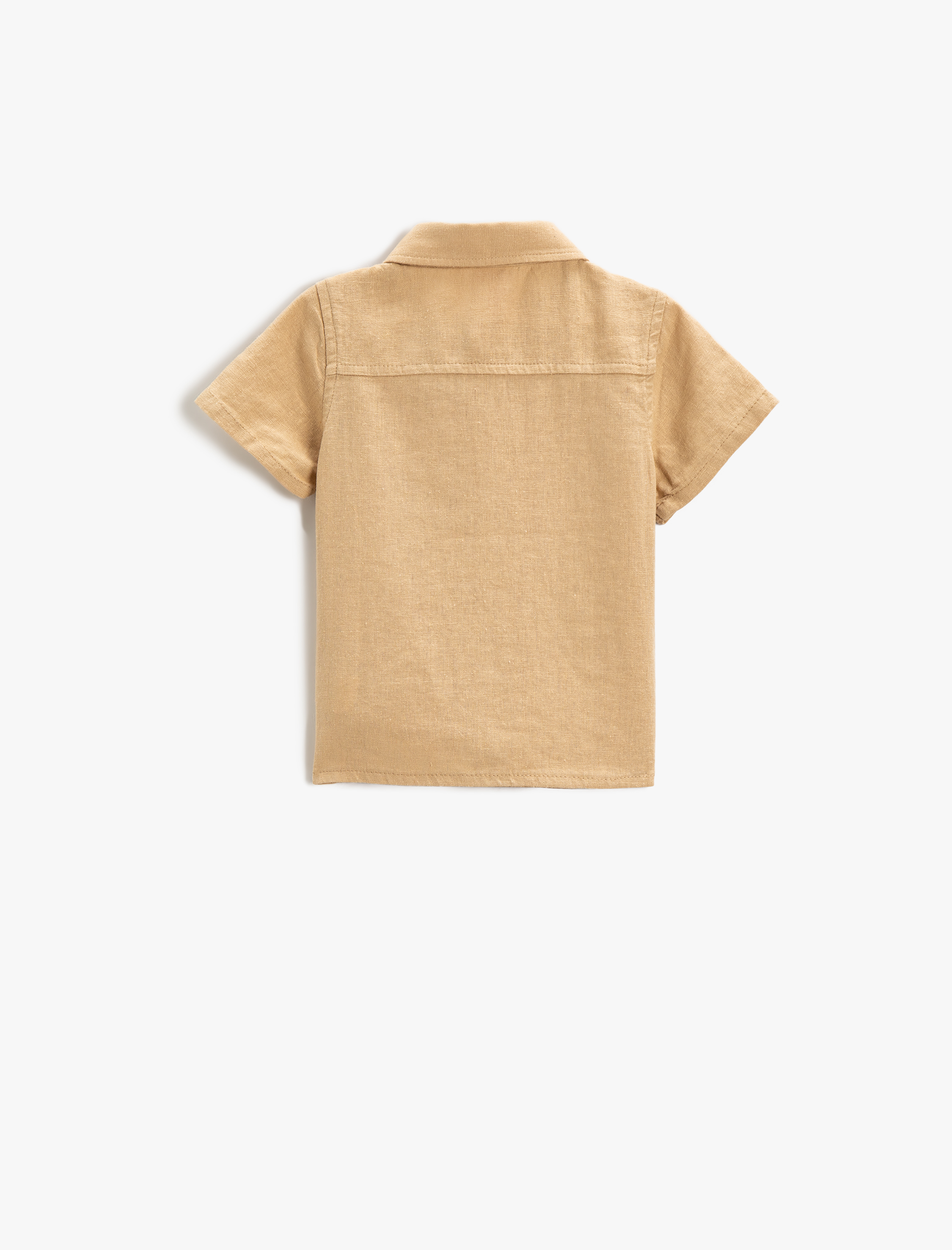  Erkek Bebek Keten Karışımlı Kısa Kollu Gömlek