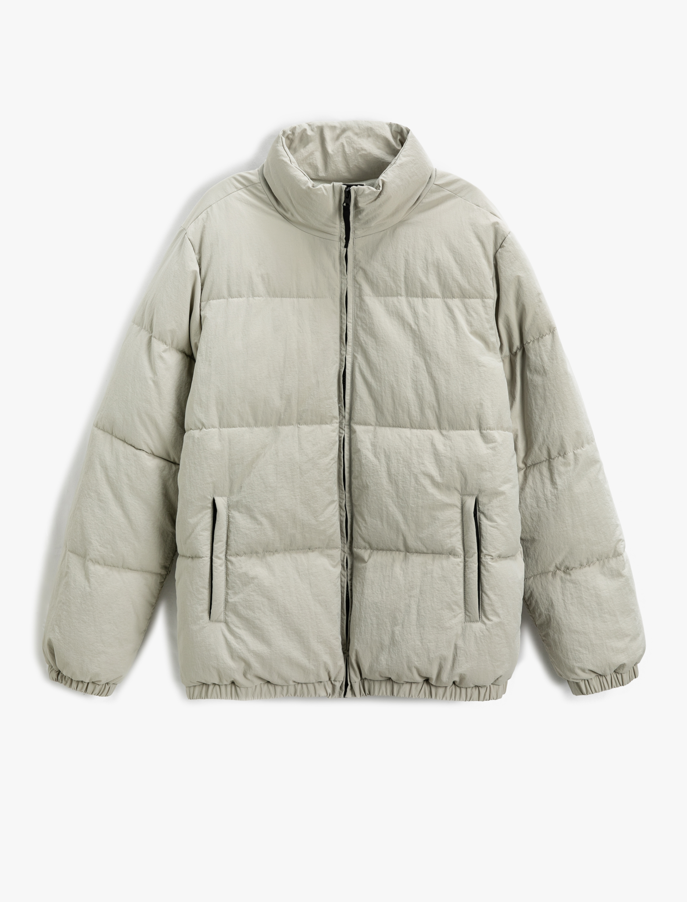   Şişme Mont Dik Yaka Fermuar Detaylı Su Geçirmez