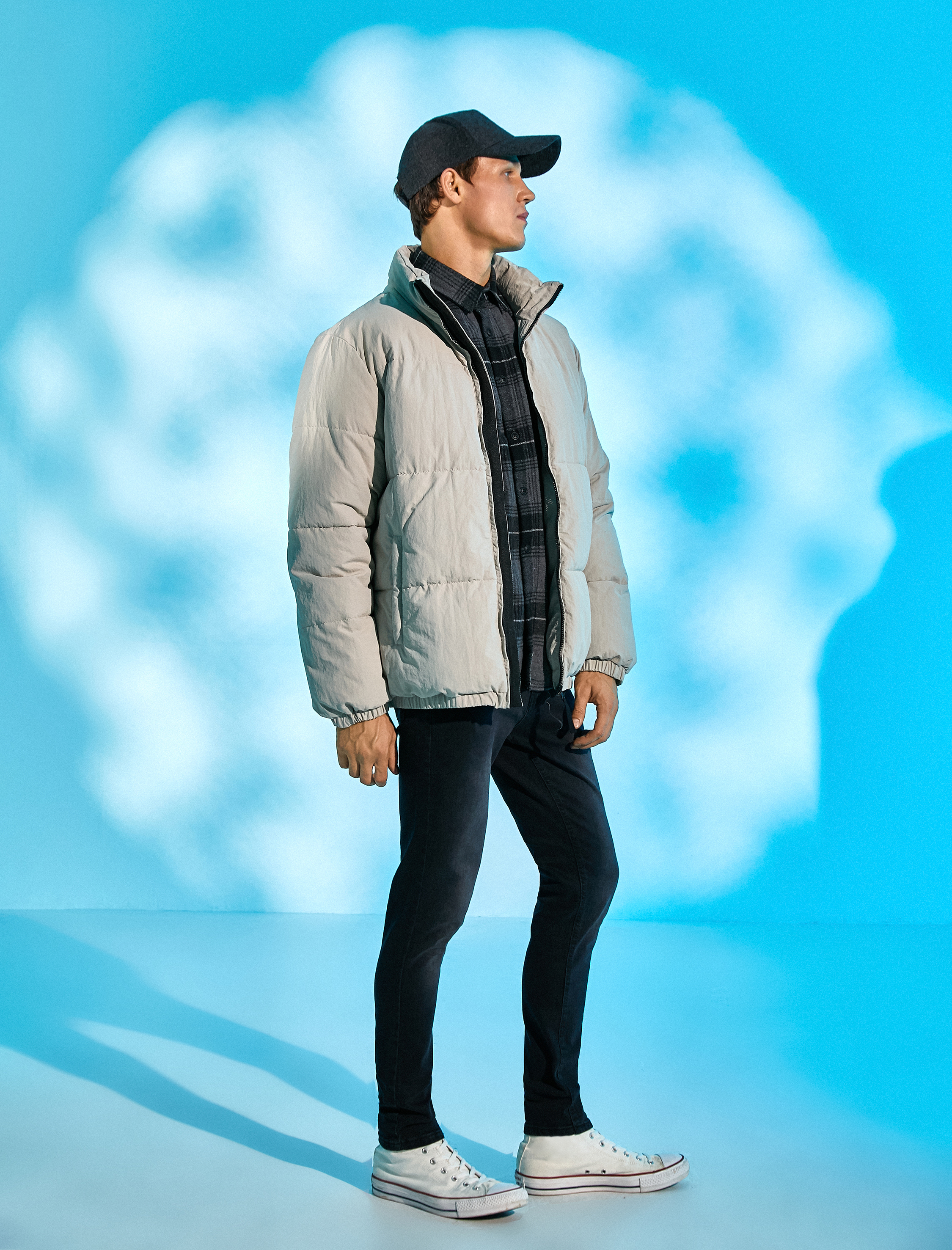   Şişme Mont Dik Yaka Fermuar Detaylı Su Geçirmez