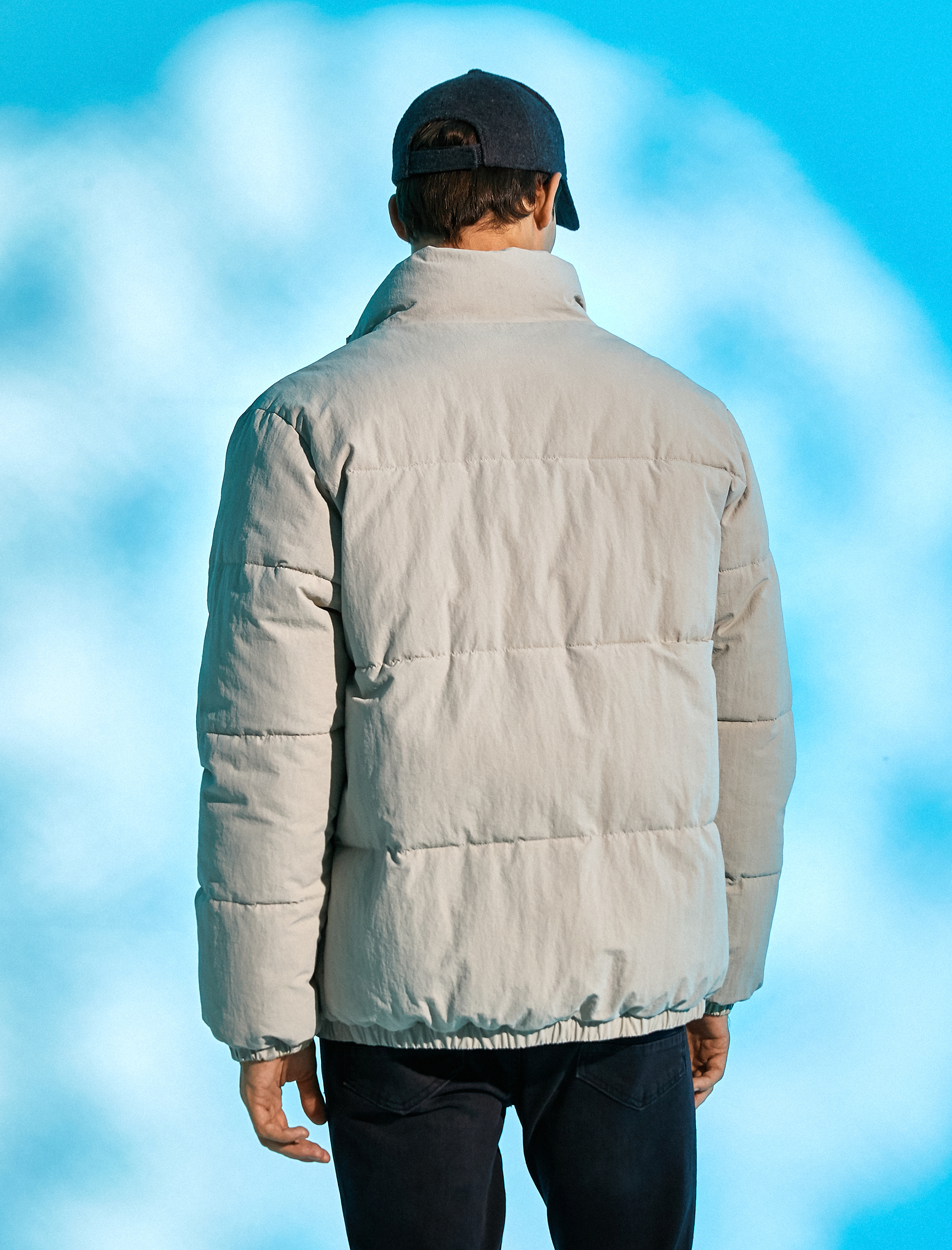   Şişme Mont Dik Yaka Fermuar Detaylı Su Geçirmez