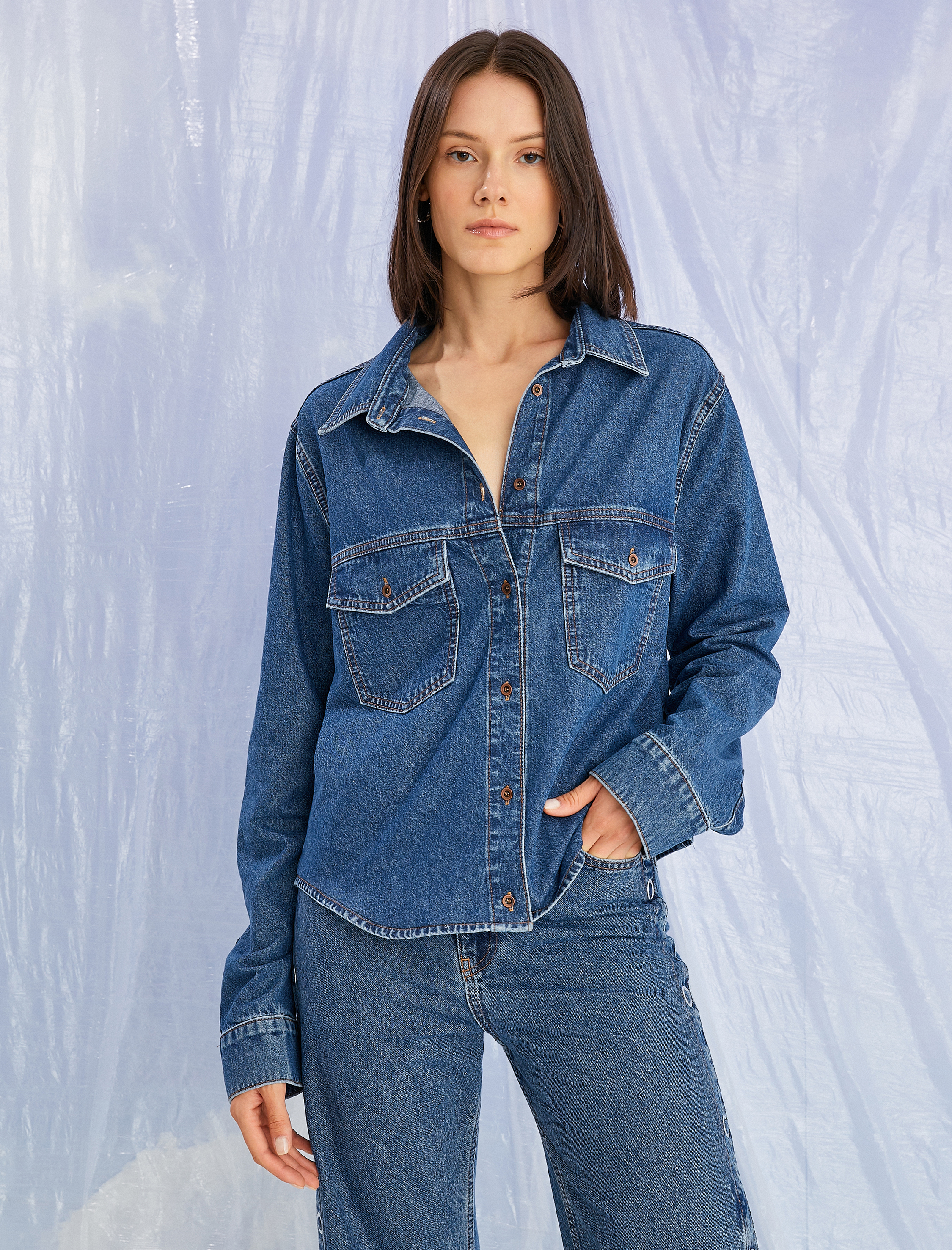   Kot Gömlek Uzun Kollu Cepli