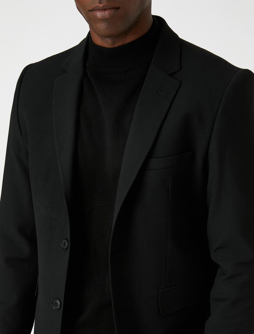   Basic Blazer Ceket Cepli