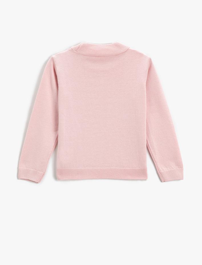 Kız Çocuk Basic Yarım Balıkçı Yaka Kazak