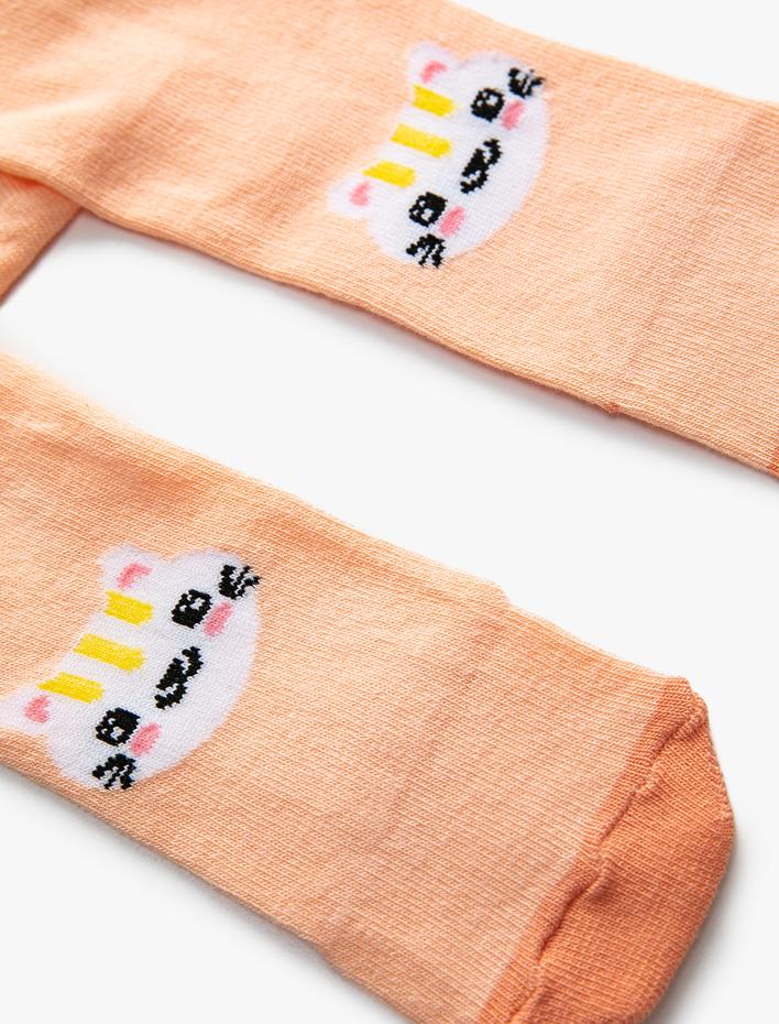 Kız Bebek Desenli Triko Külotlu Çorap