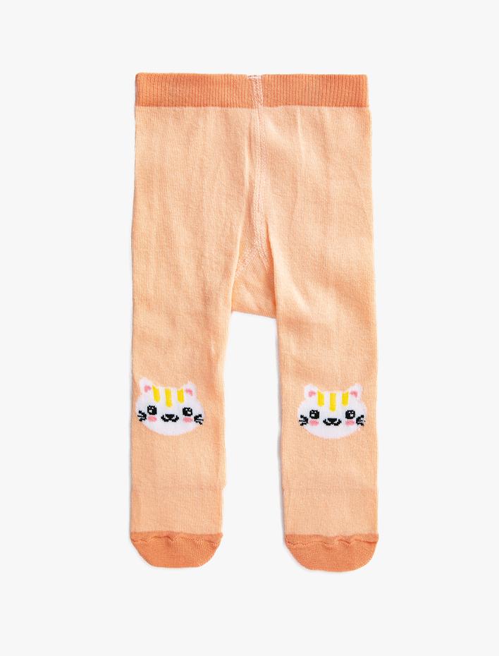 Kız Bebek Desenli Triko Külotlu Çorap