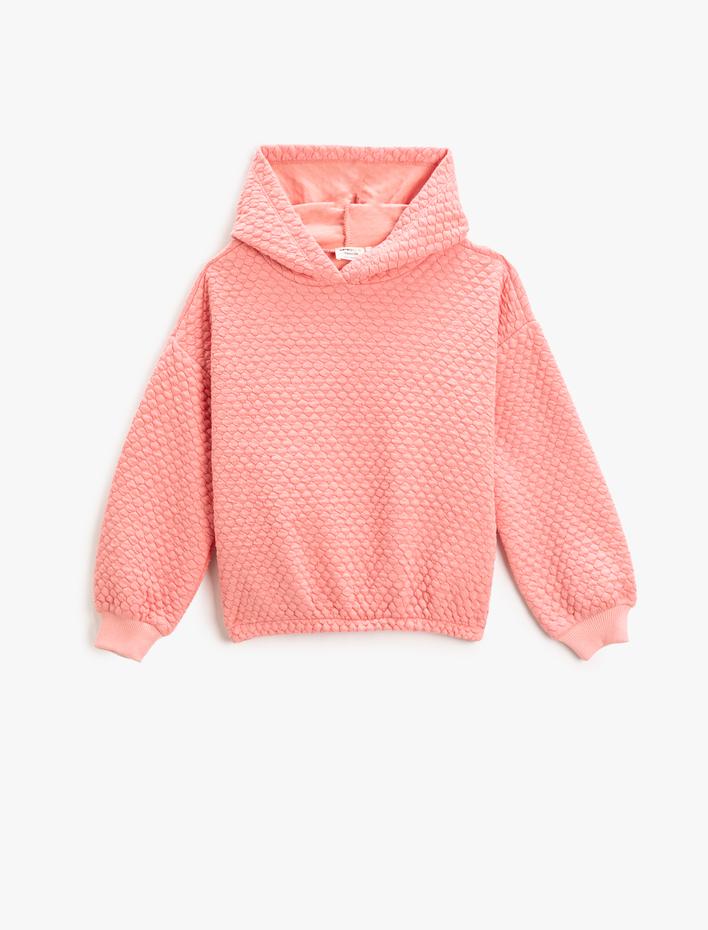 Kız Çocuk Basic Kapüşonlu Sweatshirt