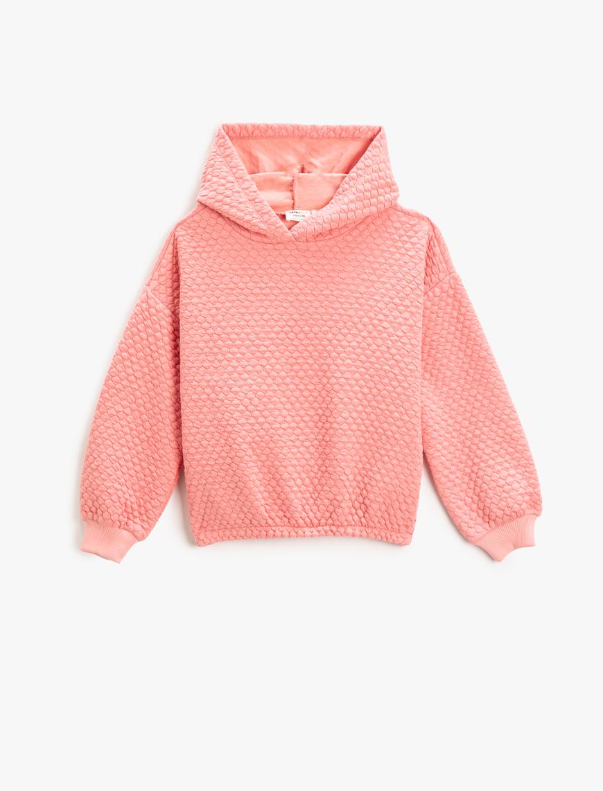  Kız Çocuk Basic Kapüşonlu Sweatshirt