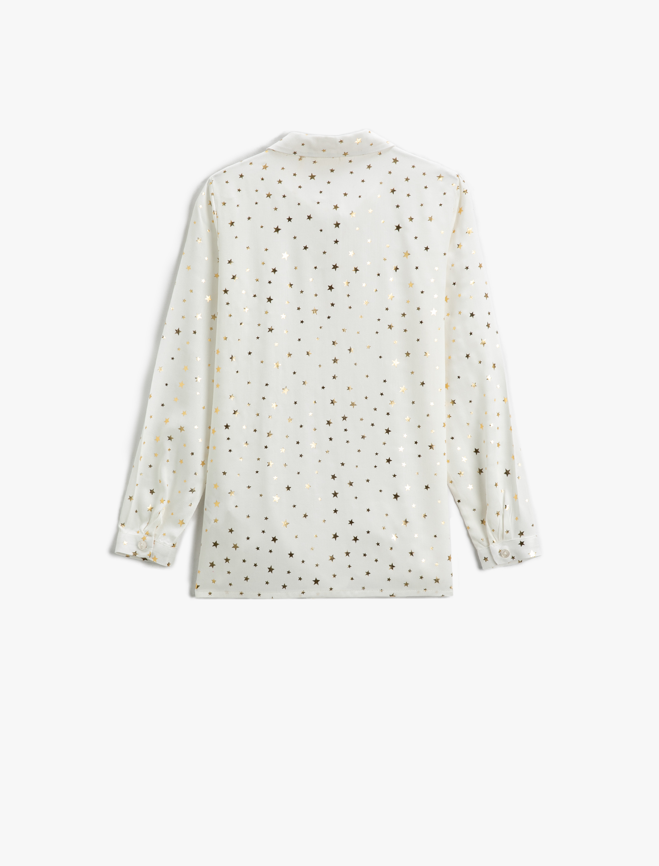  Kız Çocuk Parlak Yıldız Baskılı Gömlek