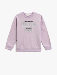 Pul-Payet İşlemeli Sweatshirt