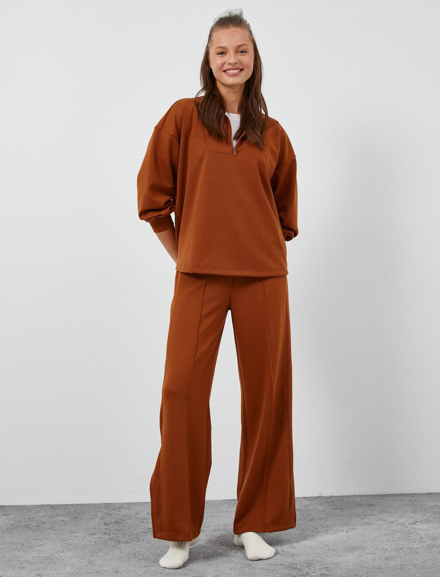  Geniş Paça Pijama Altı Beli Bağcıklı