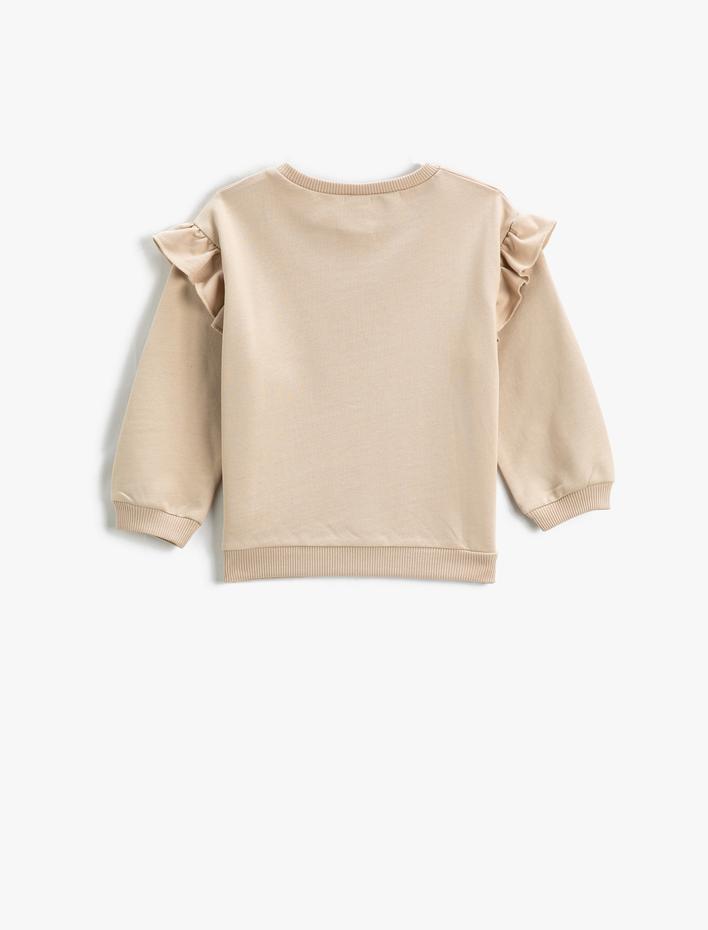 Kız Bebek Minnie Mouse Baskılı Lisanslı Sweatshirt Pamuklu